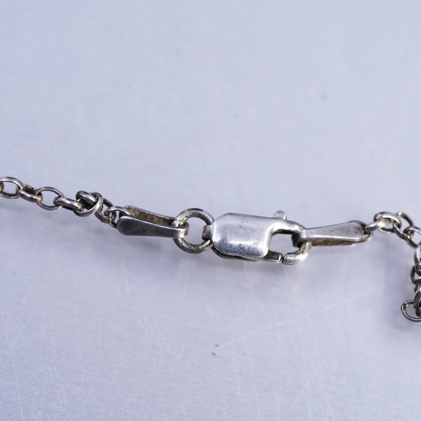 18" 2mm, vintage Sterling 925 silver circle chain necklace