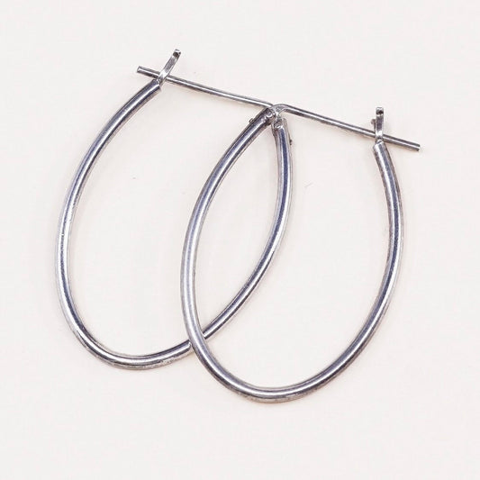 1", VTG sterling silver loop earrings, hoops, stamped 925