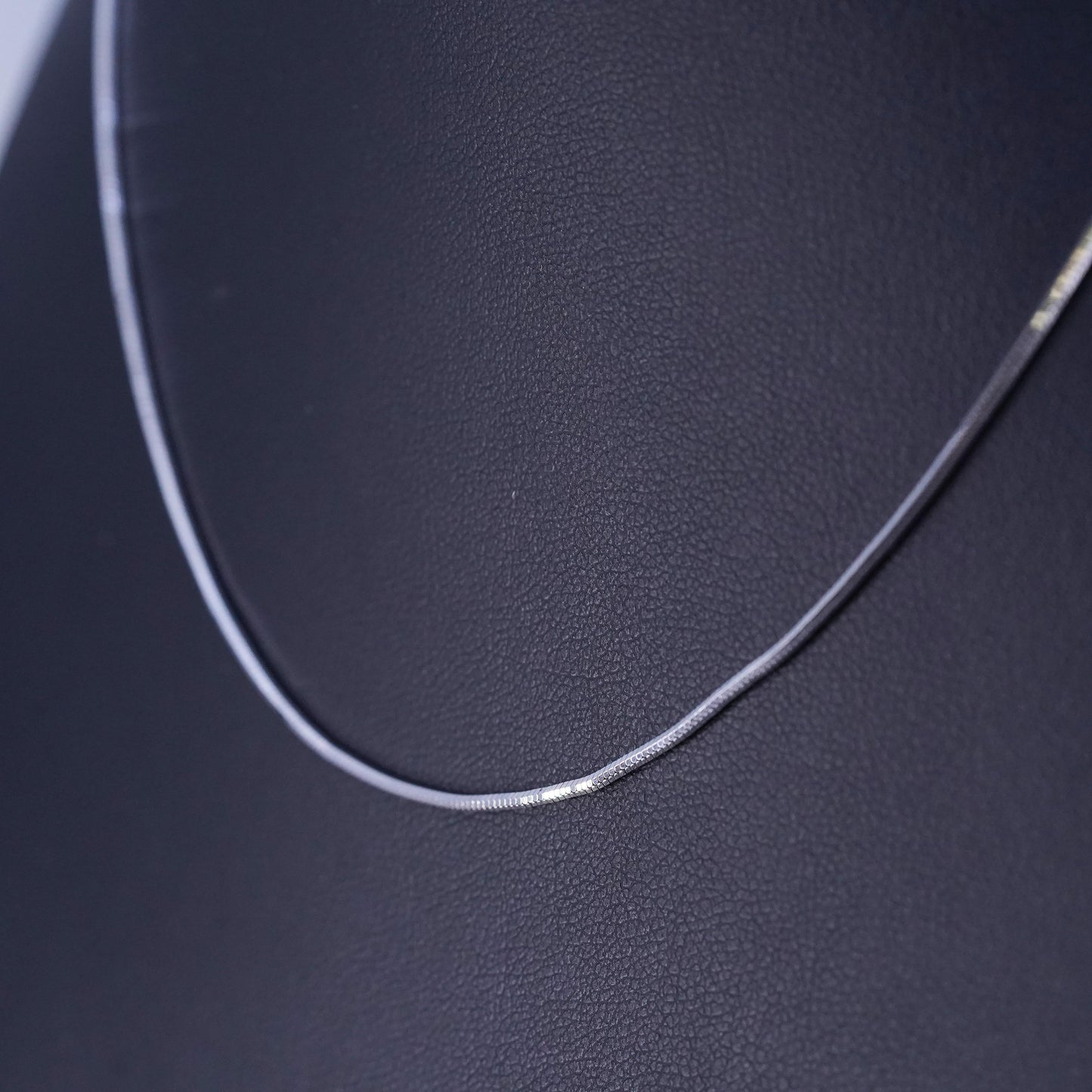 16” 1mm, vintage Sterling 925 silver square snake chain necklace