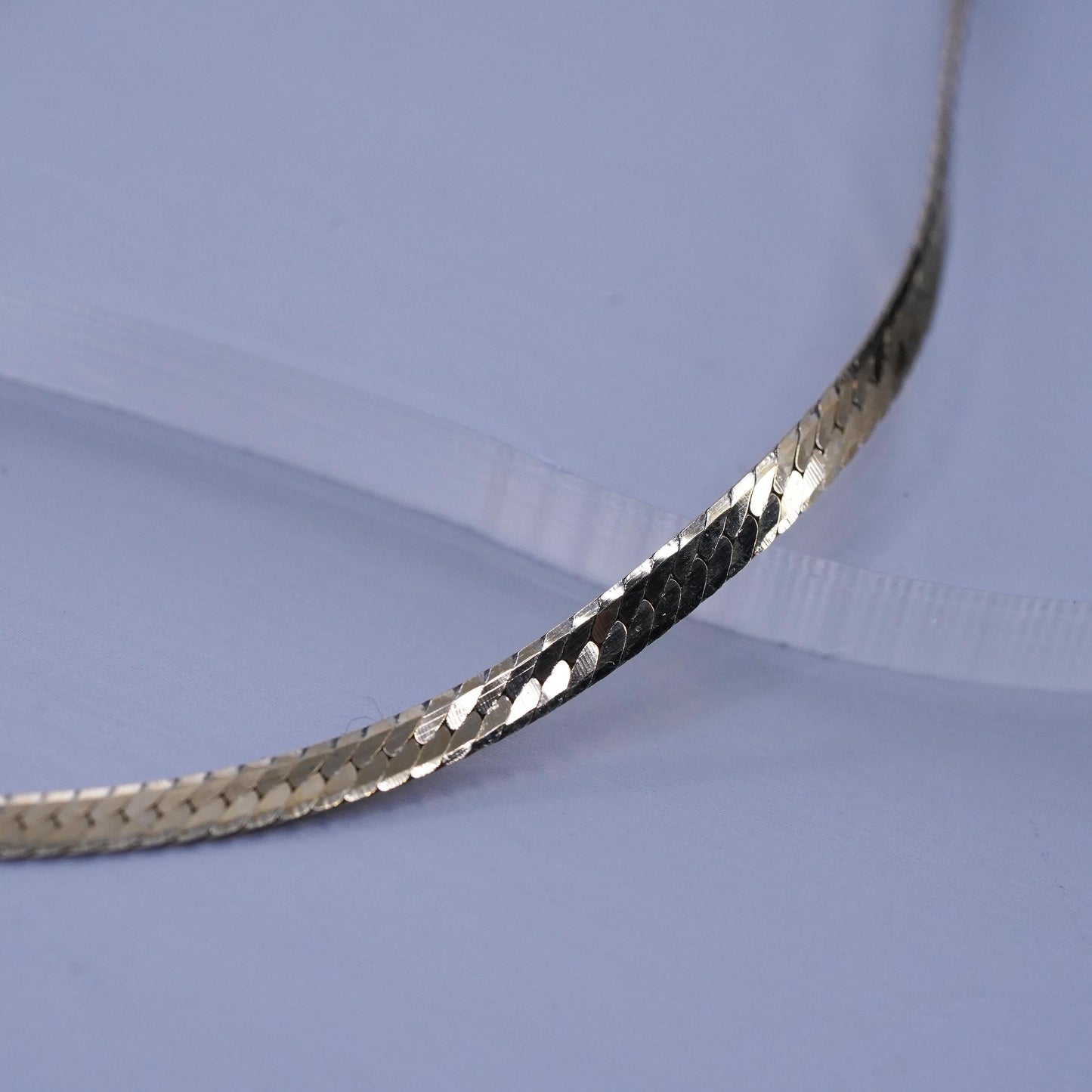 24”, vintage Vermeil gold over Sterling 925 silver herringbone chain necklace