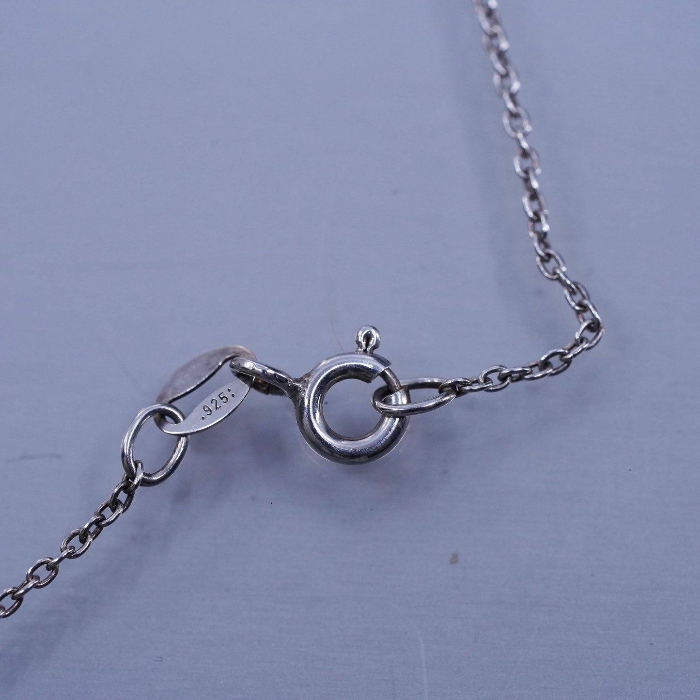 16”, vintage Sterling 925 silver handmade circle necklace with cross pendant