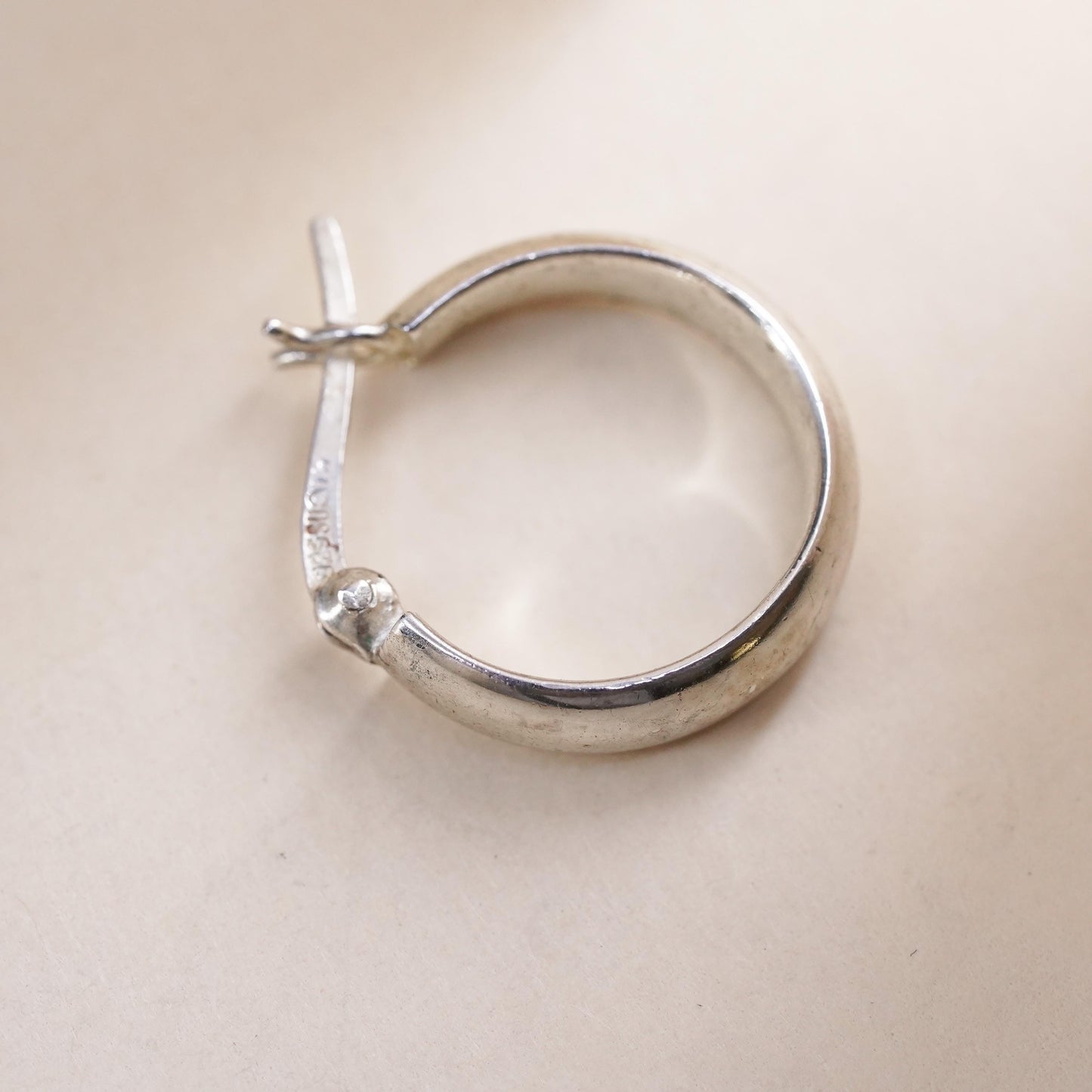 0.75", Vintage sterling silver single earring, fashion primitive hoop