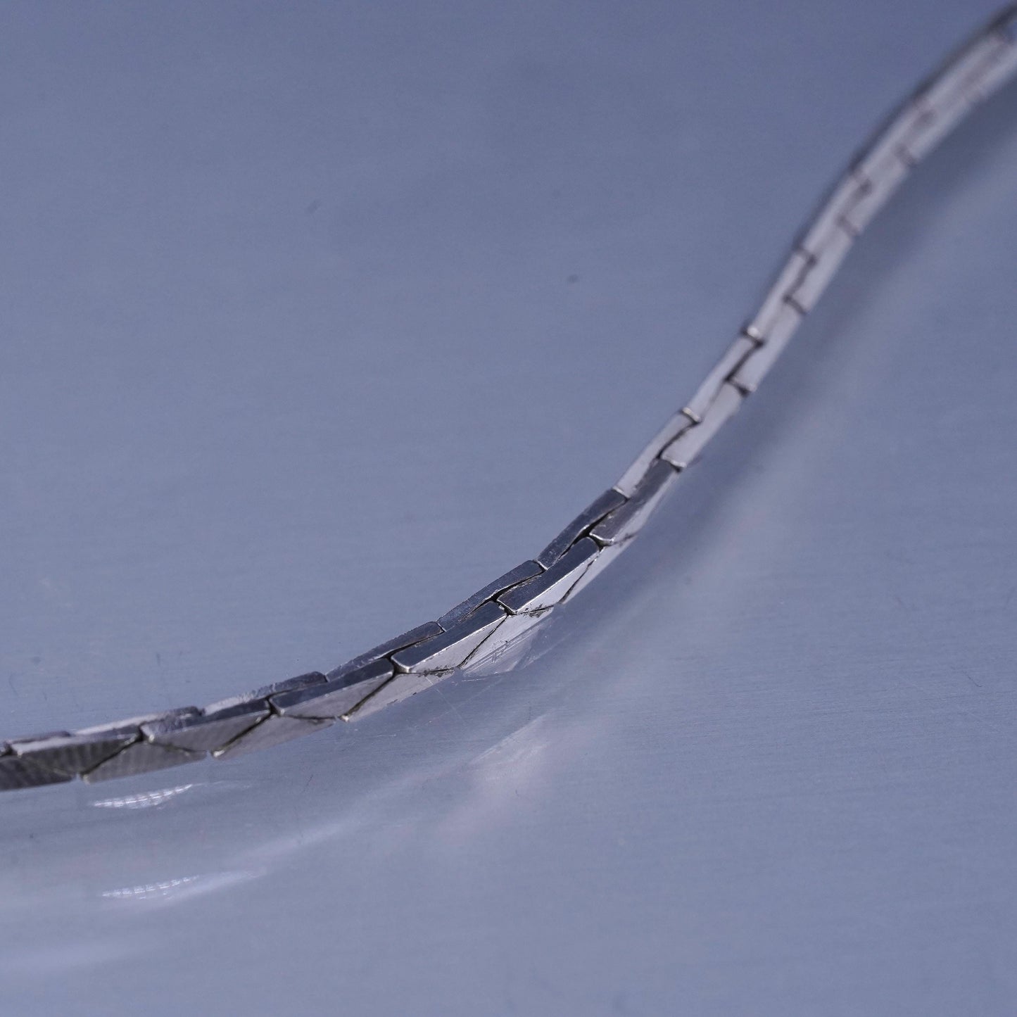 18” 2mm, vintage Italian Sterling 925 silver textured snake chain necklace