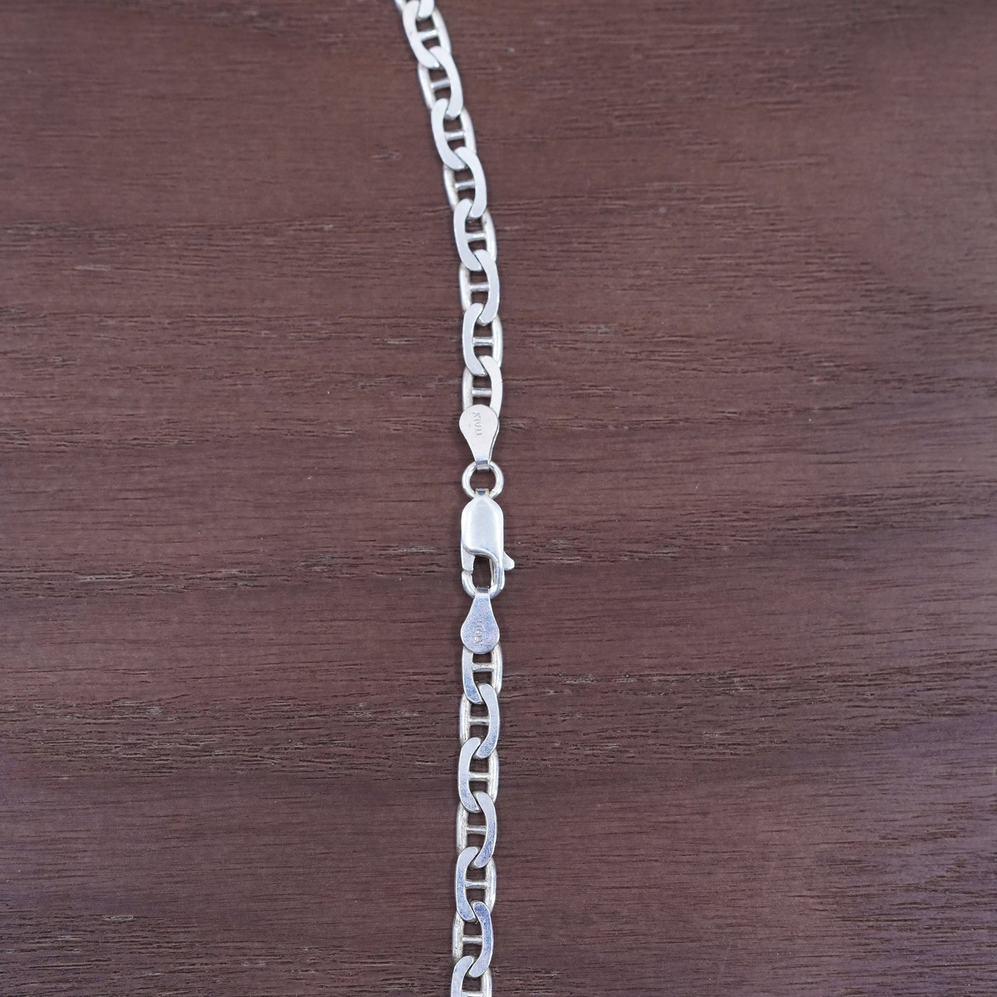 30” 4mm, vintage Sterling silver anchor chain, Italy 925 necklace