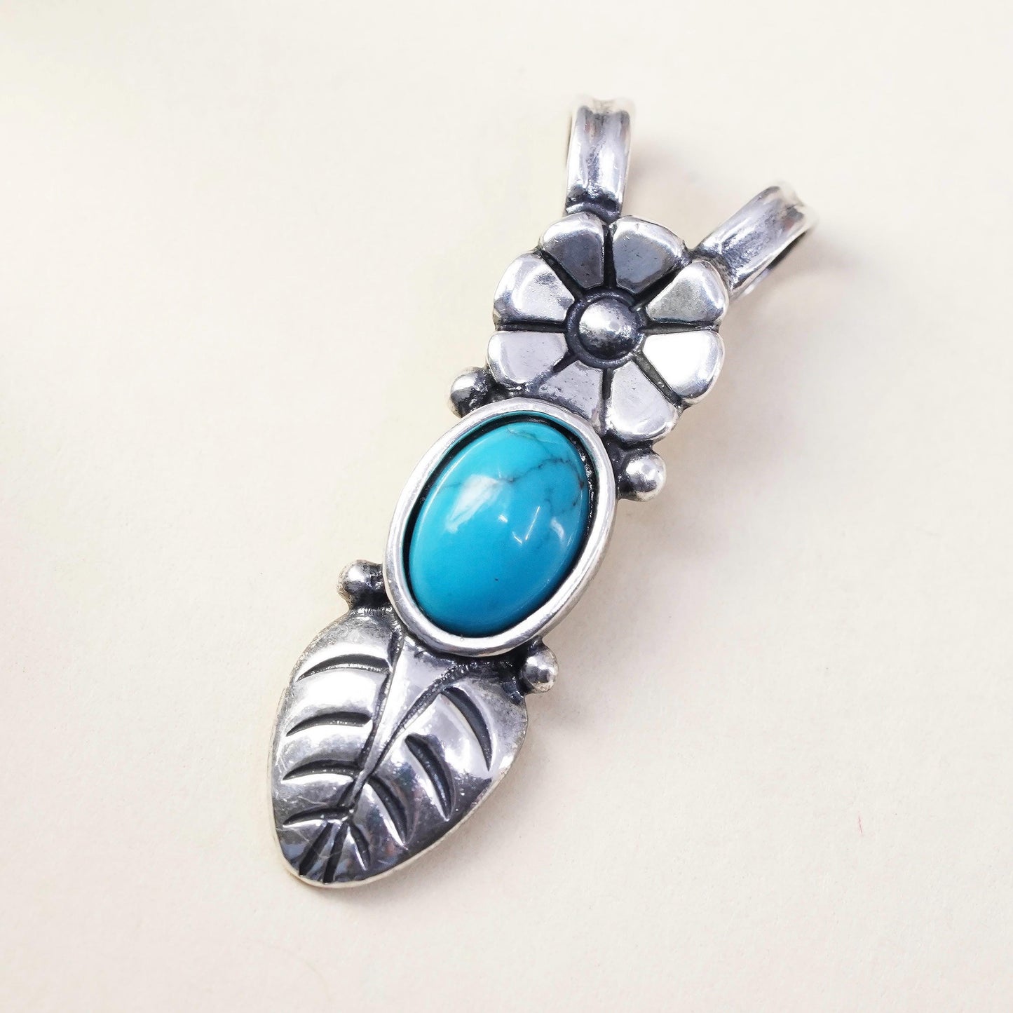 Vintage Relios Carolyn pollack handmade Sterling 925 silver pendant turquoise