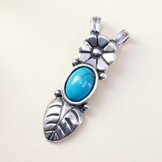 Vintage Relios Carolyn pollack handmade Sterling 925 silver pendant turquoise