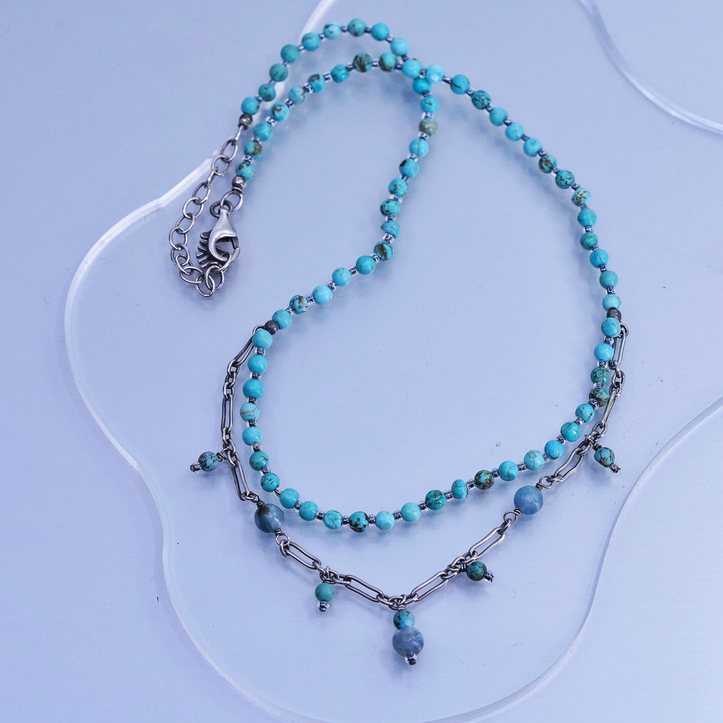 16+2”, Silpada southwestern sterling 925 silver necklace with turquoise beads