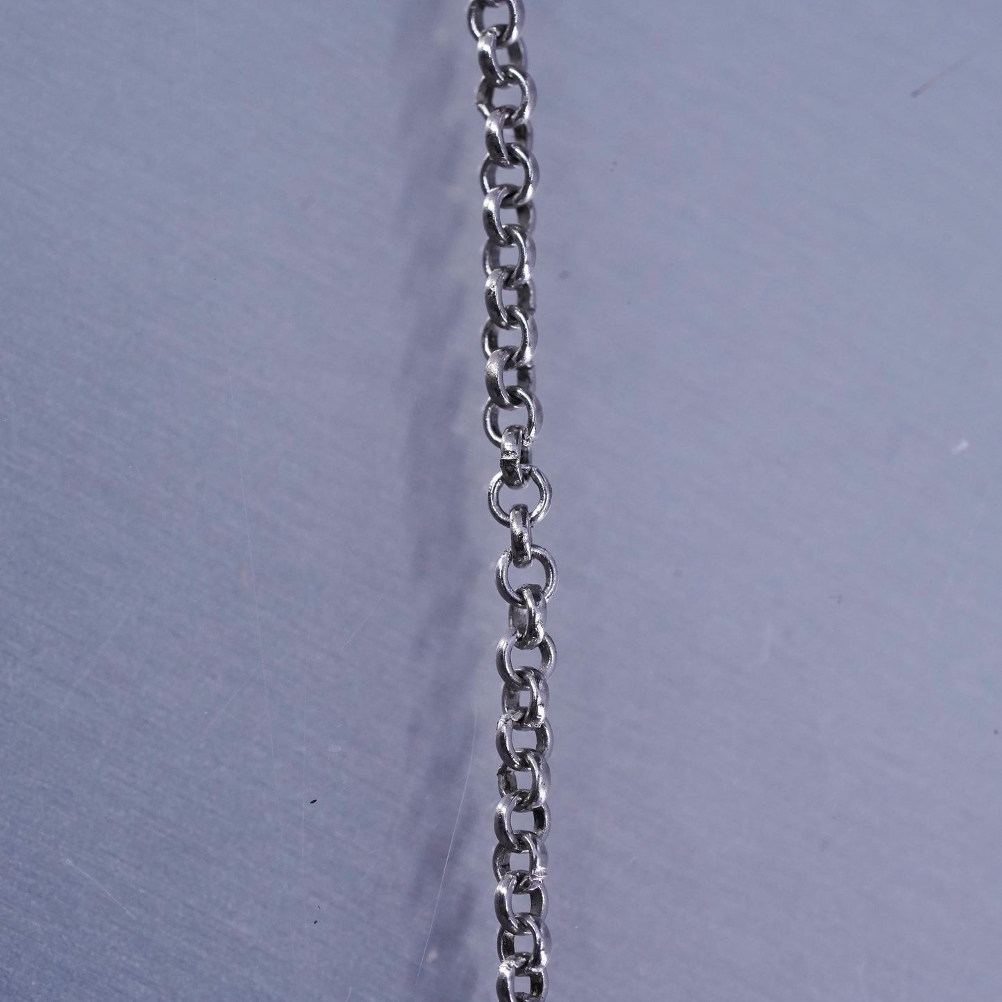 18” 1.6mm, vintage Sterling 925 silver circle chain necklace