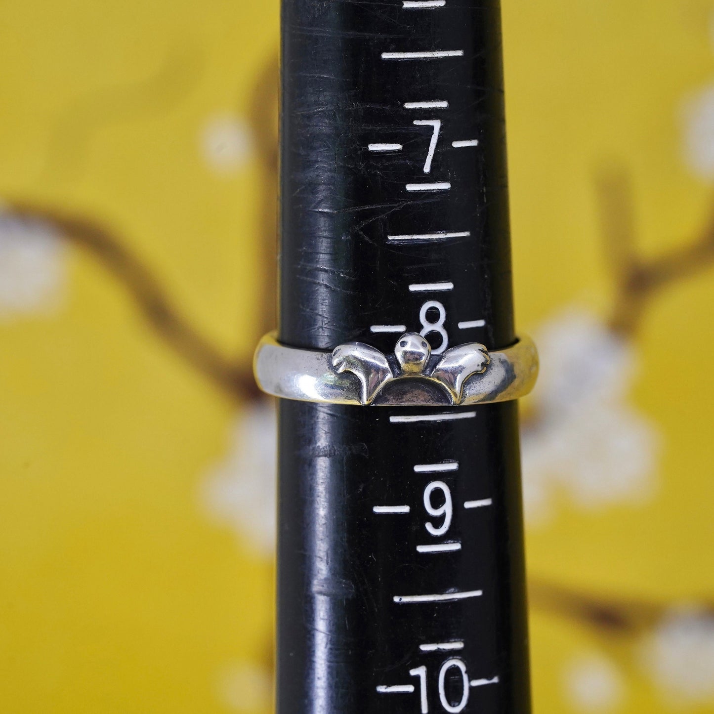 Size 8, Vintage Sterling silver handmade ring, 925 butterfly band