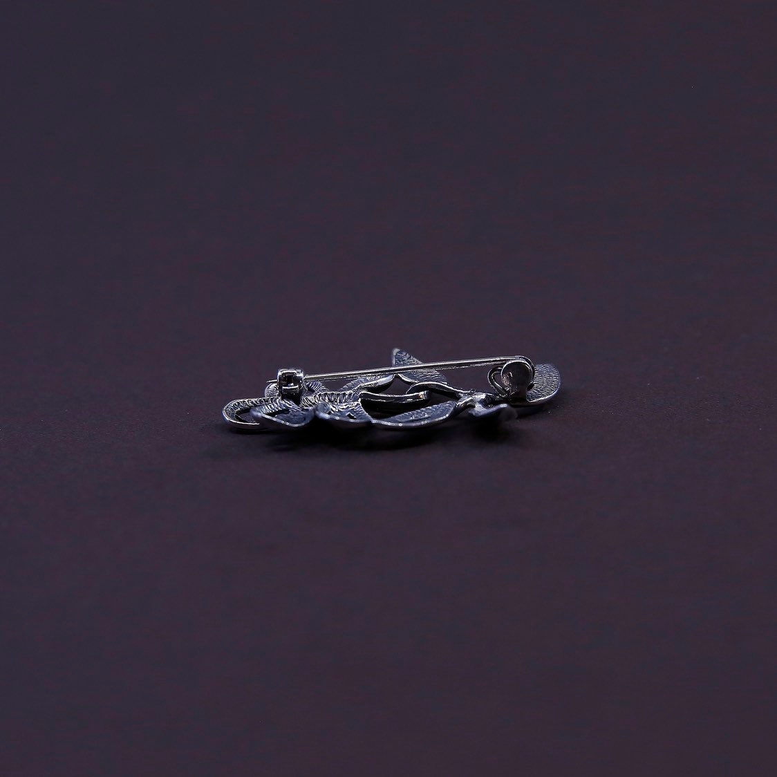 Vintage handmade sterling 925 silver flower shaped flower brooch
