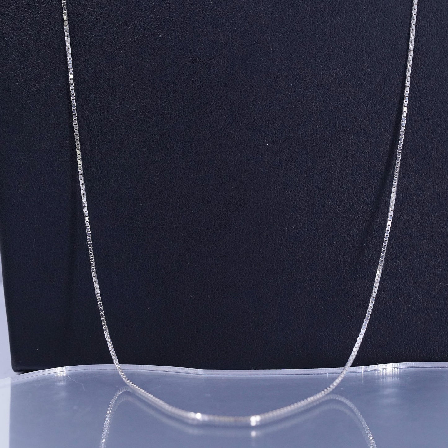 30” 1mm, vintage Italy Sterling 925 silver box chain necklace
