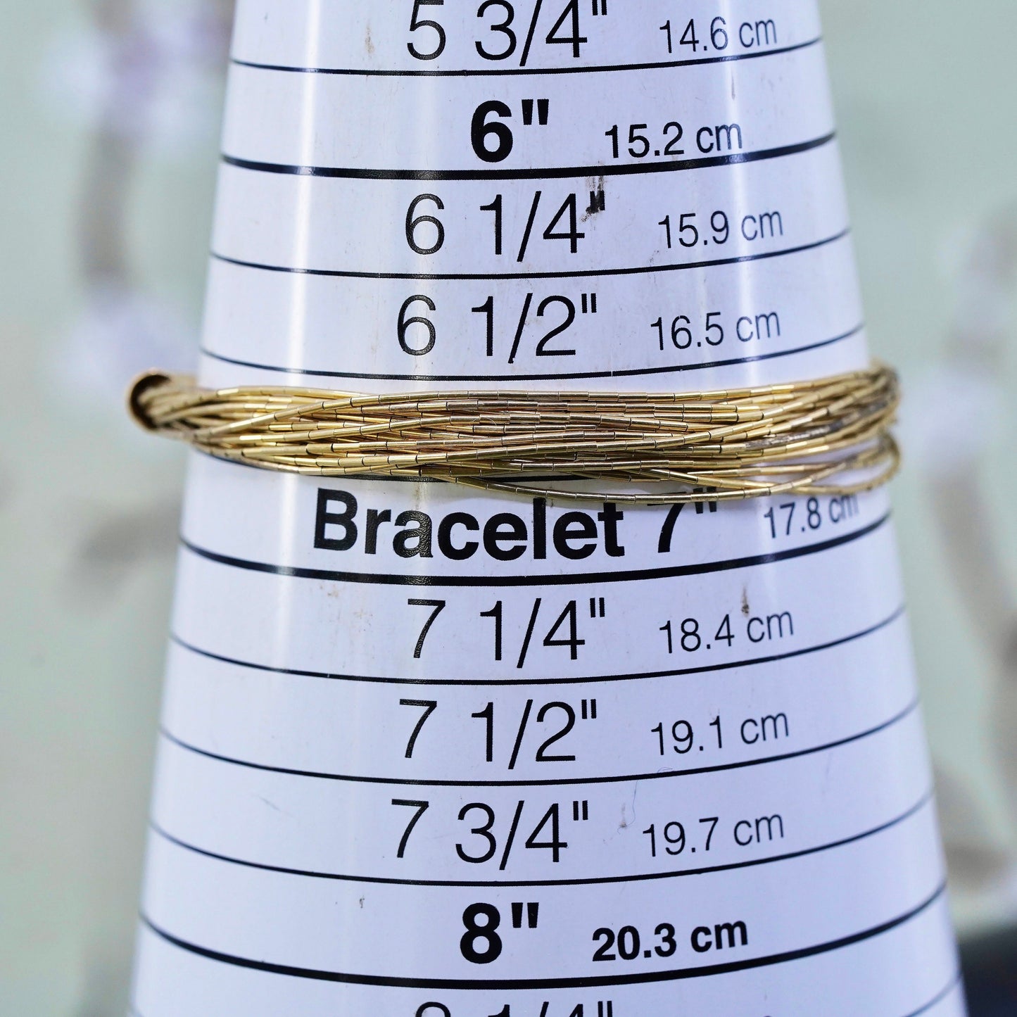 6.75", Native American yellow gold over sterling 925 liquid silver 15 bracelet