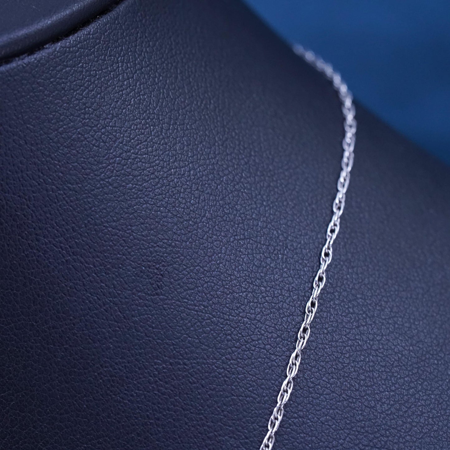 18”, 1mm, vintage Sterling silver necklace, 925 Singapore rope chain