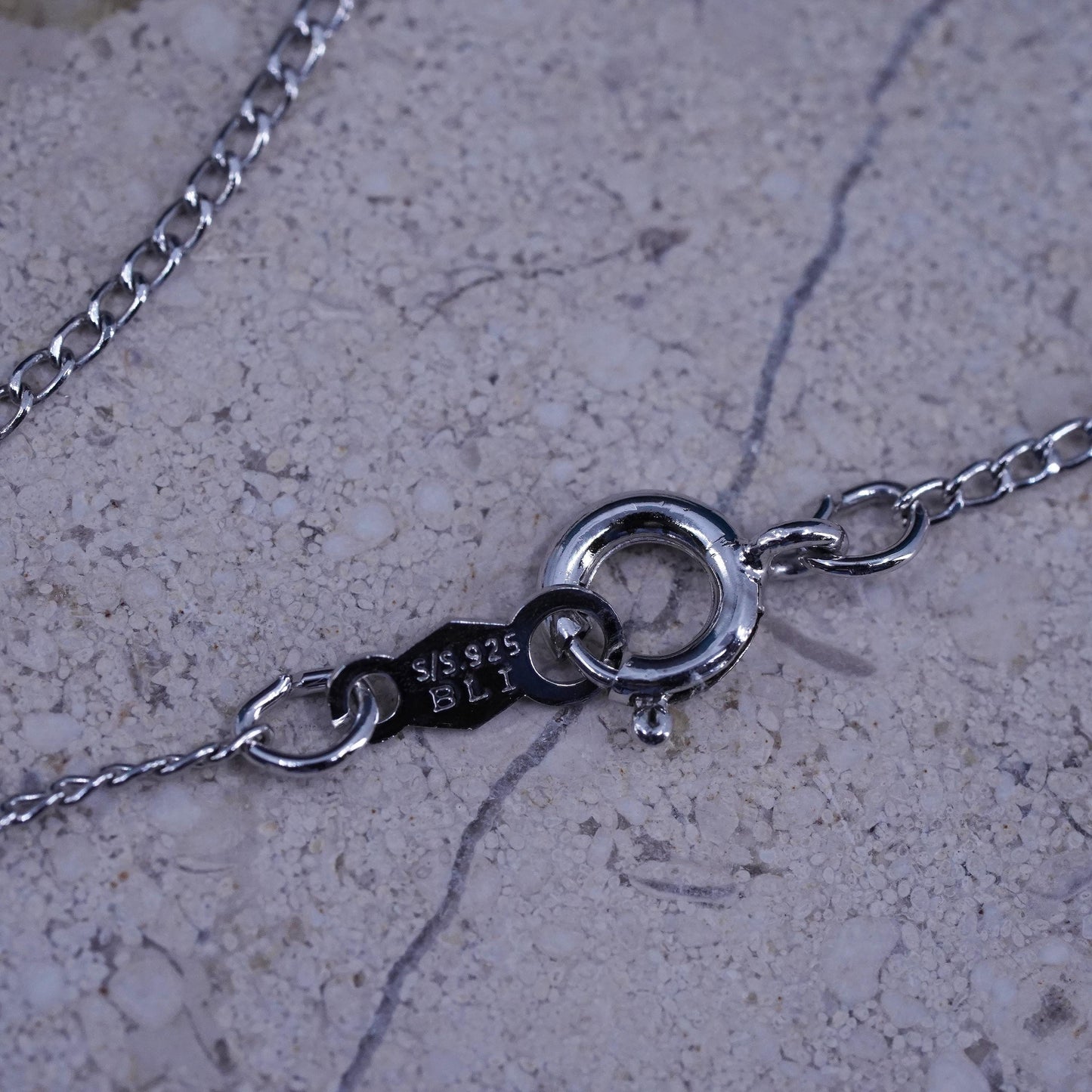 18”, 1mm, vintage Italy Sterling silver necklace, 925 curb chain