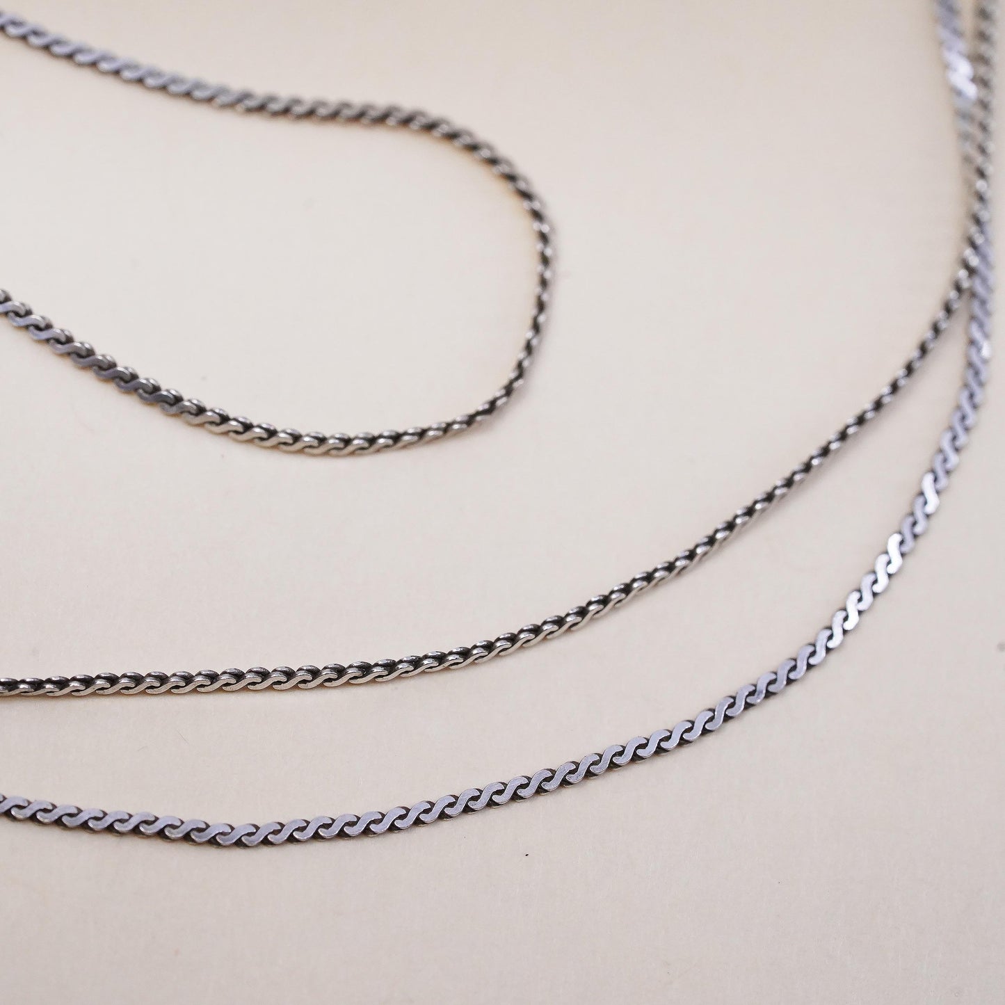 20", Vintage Italian sterling silver 925 s link chain, sterling silver necklace
