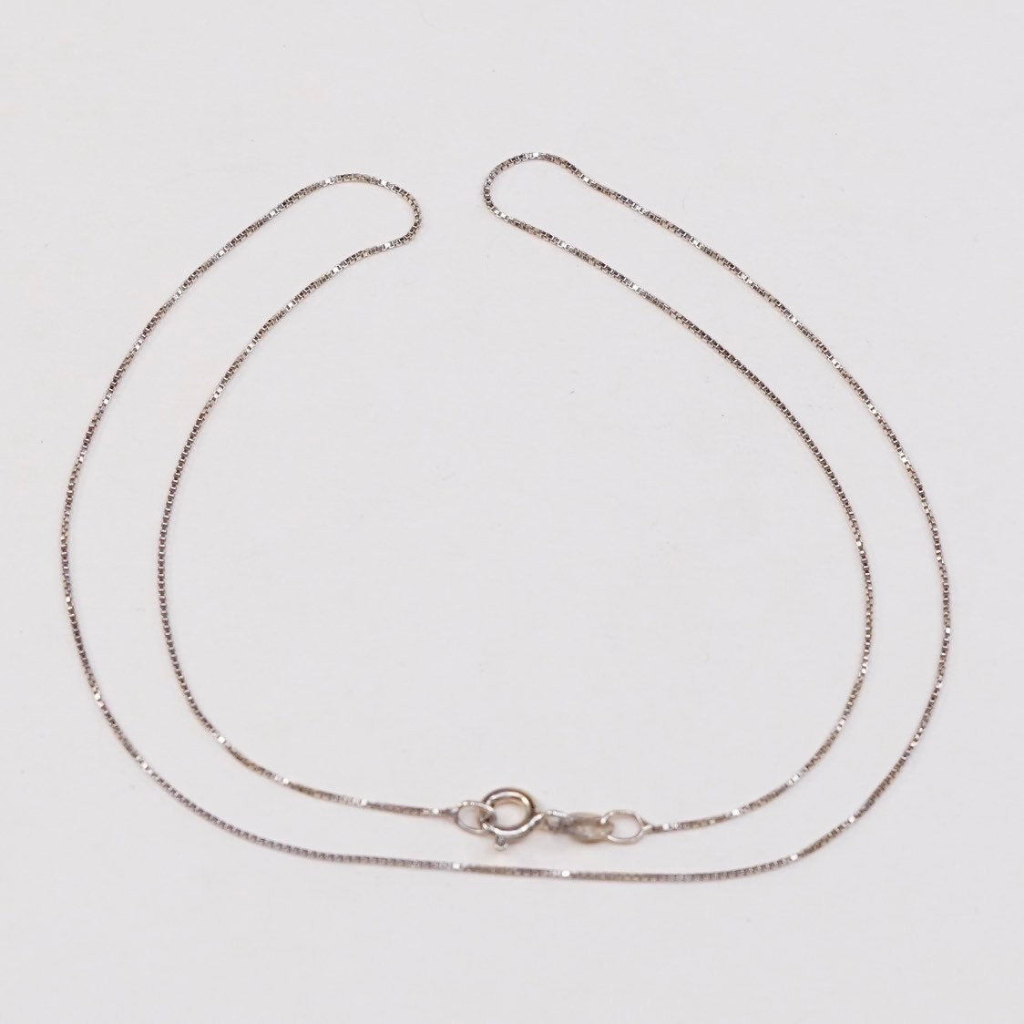 18", vtg vermeil gold over sterling silver box chain, fine Italy 925 silver