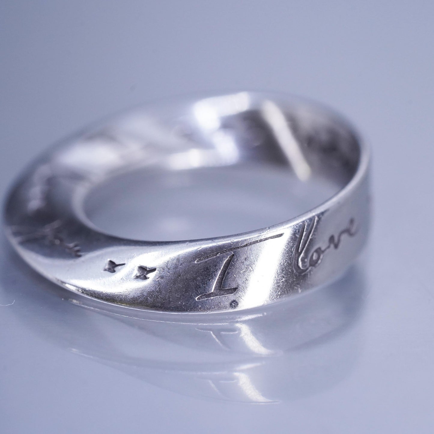 DVB sterling silver pendant, 925 infinity loop circle charm “I love you”