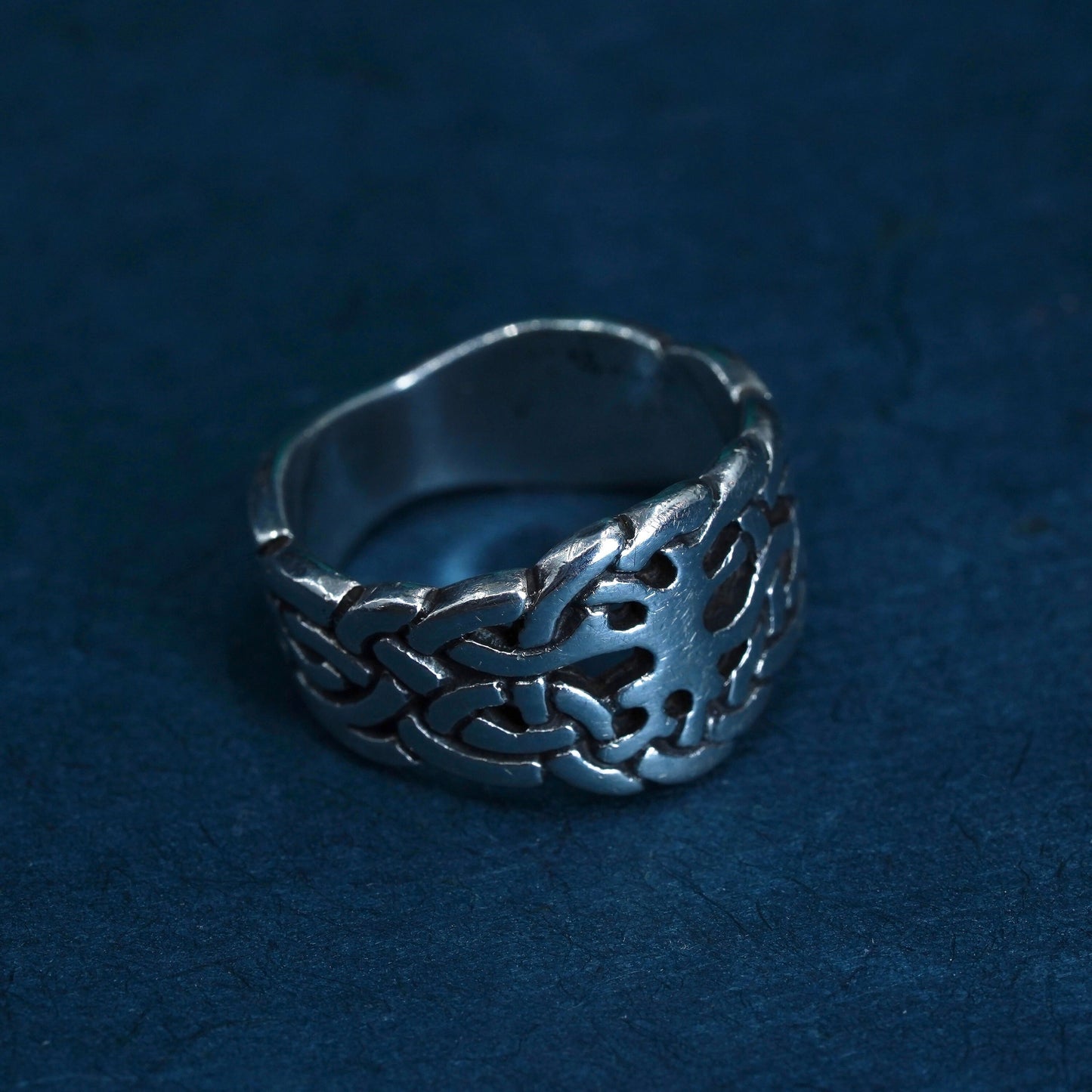Size 4.25, vintage Sterling silver handmade ring, 925 filigree band