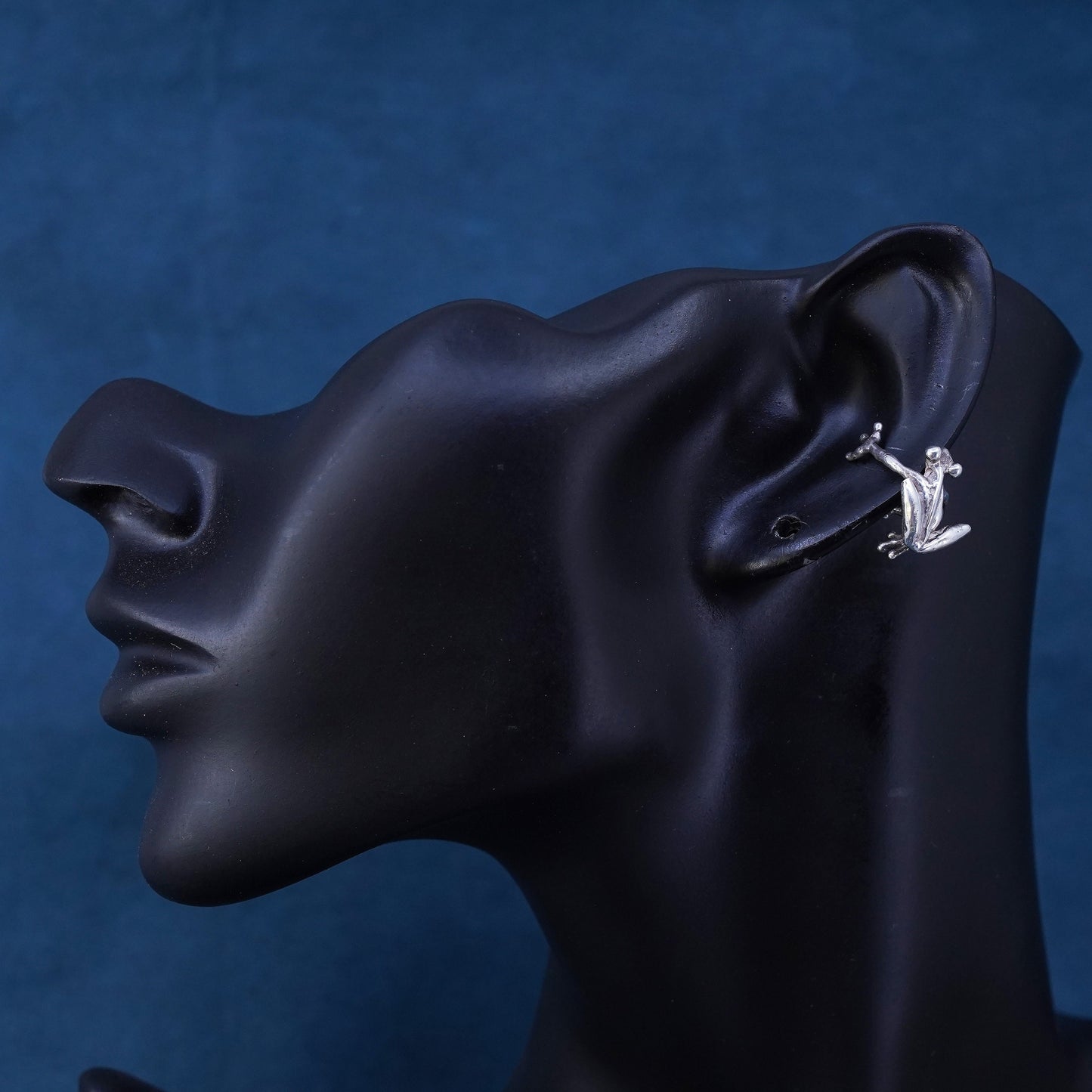 Vintage Sterling 925 silver earring, frog ear cuff