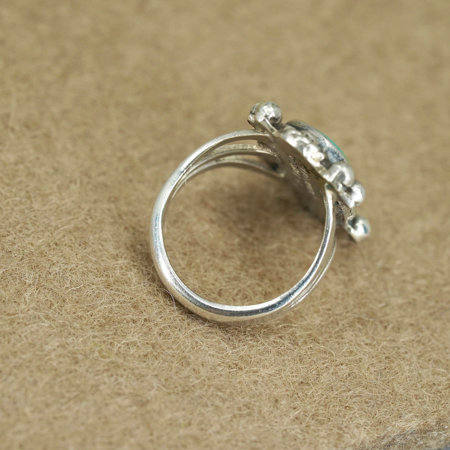 Size 3.5, Native American navajo Sterling 925 silver handmade ring turquoise