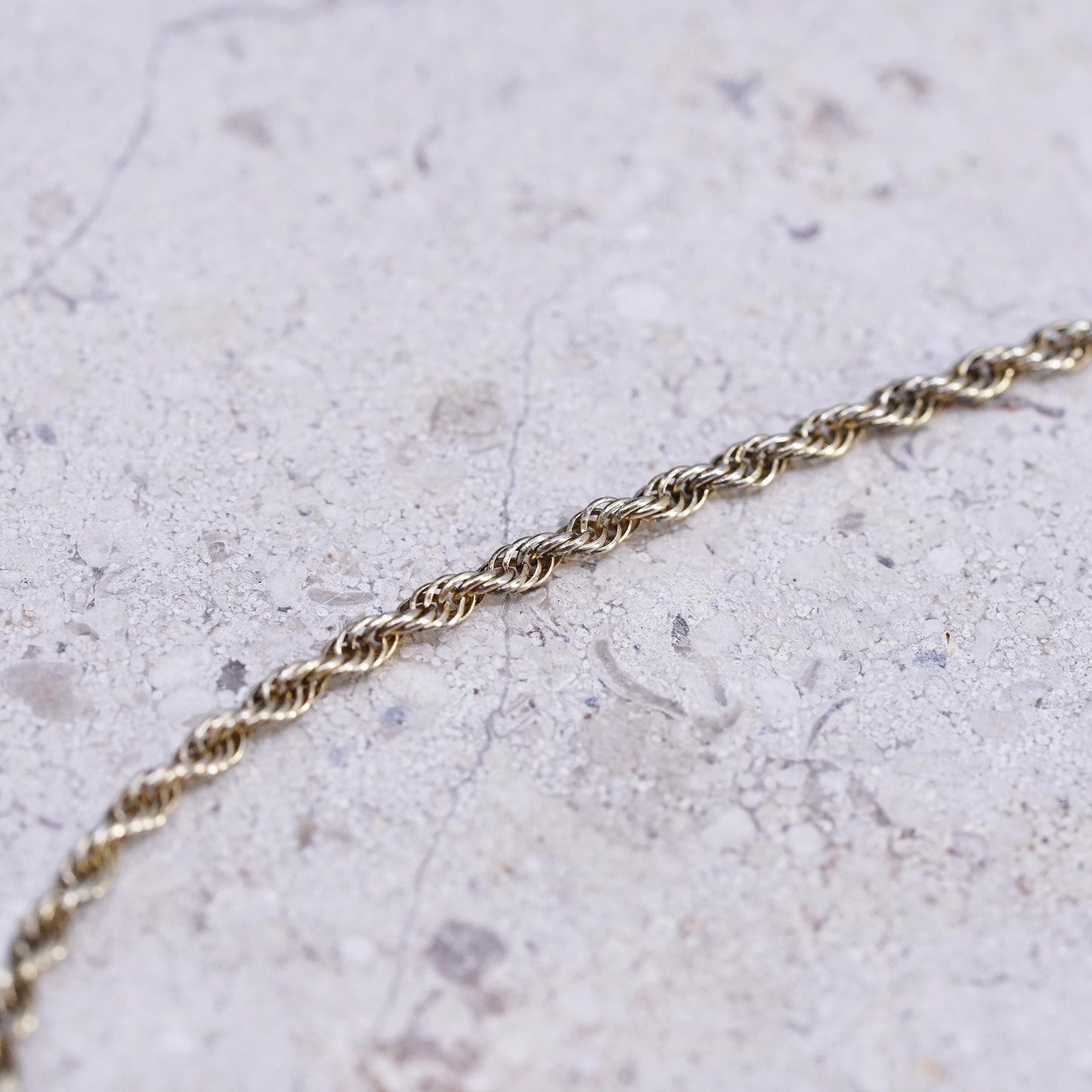 20" Canada Sterling silver necklace, Vermeil gold tone 925 silver rope chain