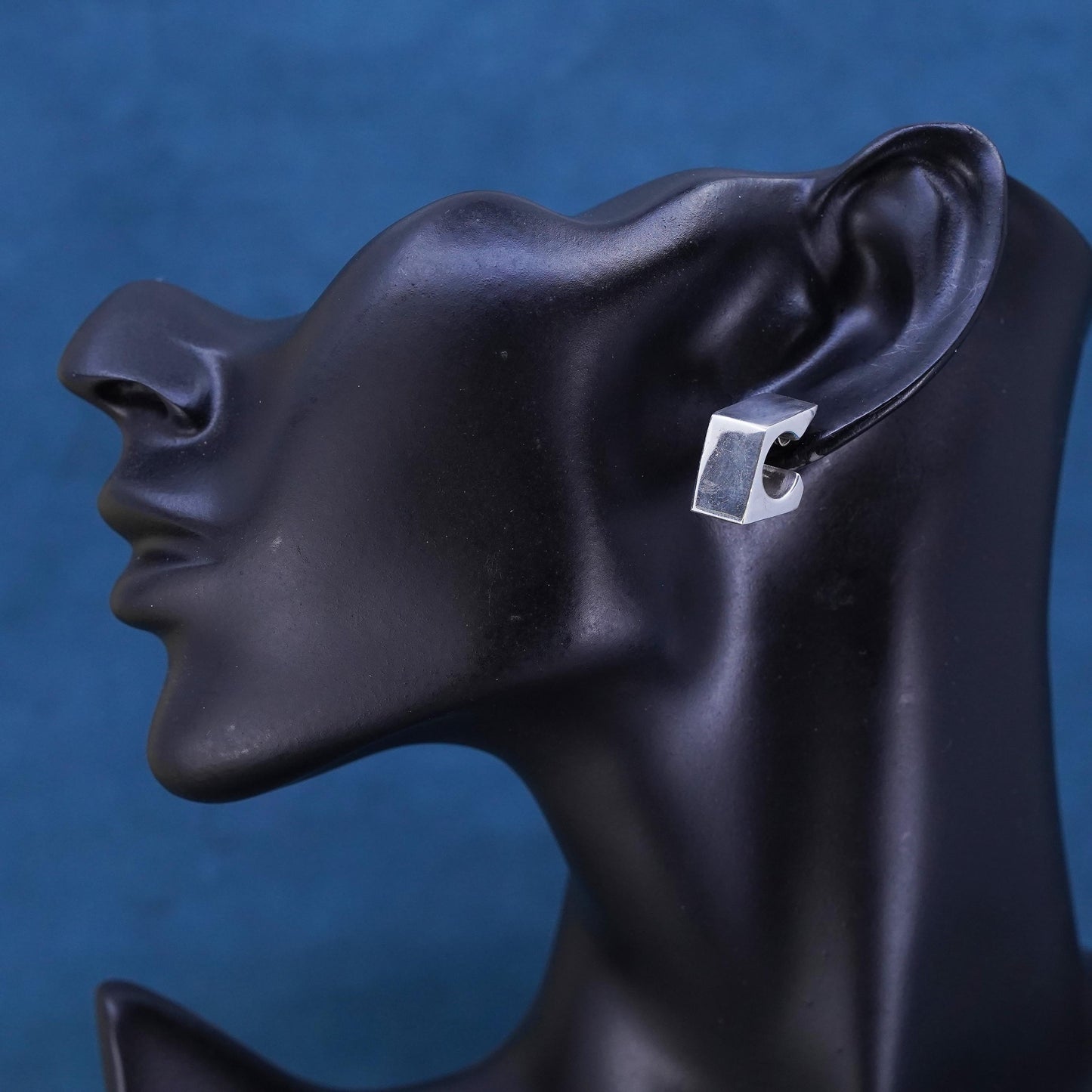 vintage Mexican modernist Sterling 925 silver handmade studs earrings