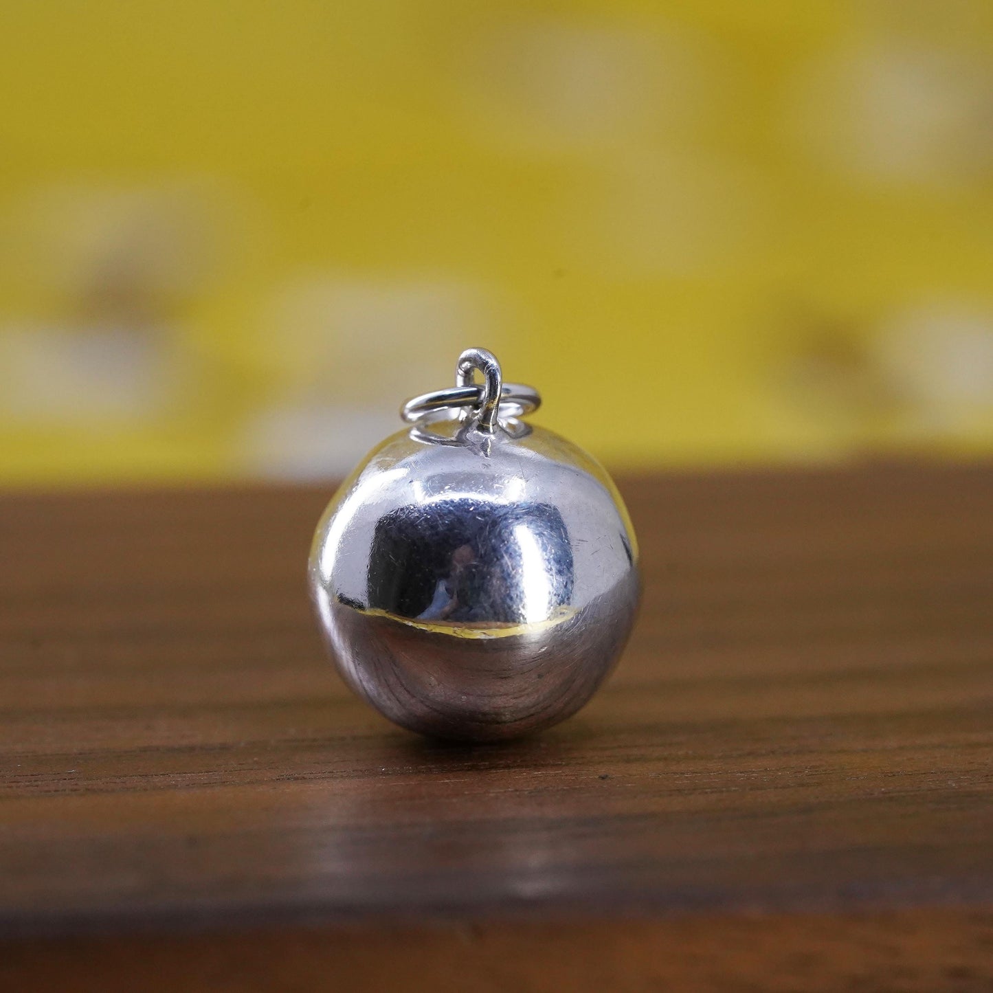 Vintage Sterling silver handmade ball charm, 925 bead charm pendant