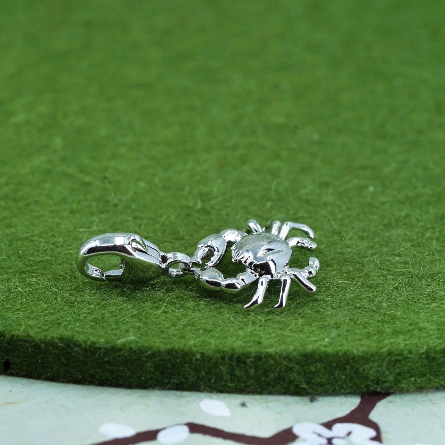 Vintage sterling silver handmade pendant, 925 crab charm