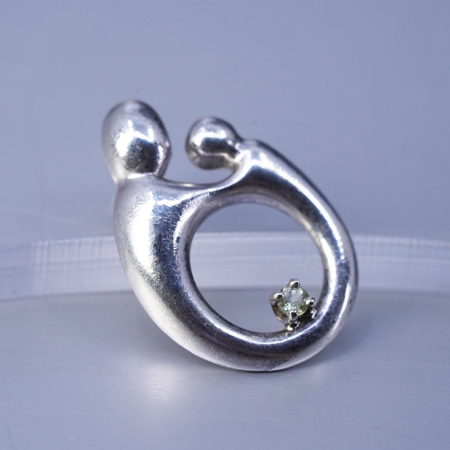 Janel Russell / Kaynar Mother & Child 925 Sterling Silver pendant with Crystal