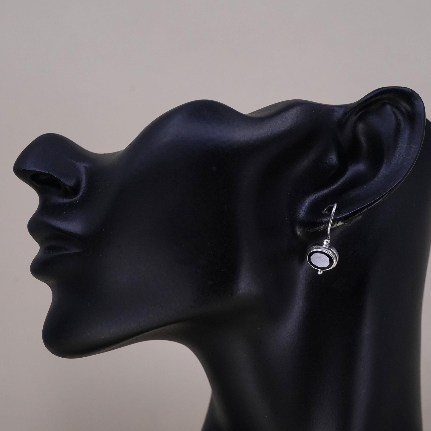 Southwestern sterling silver 925 handmade single earring with amethyst