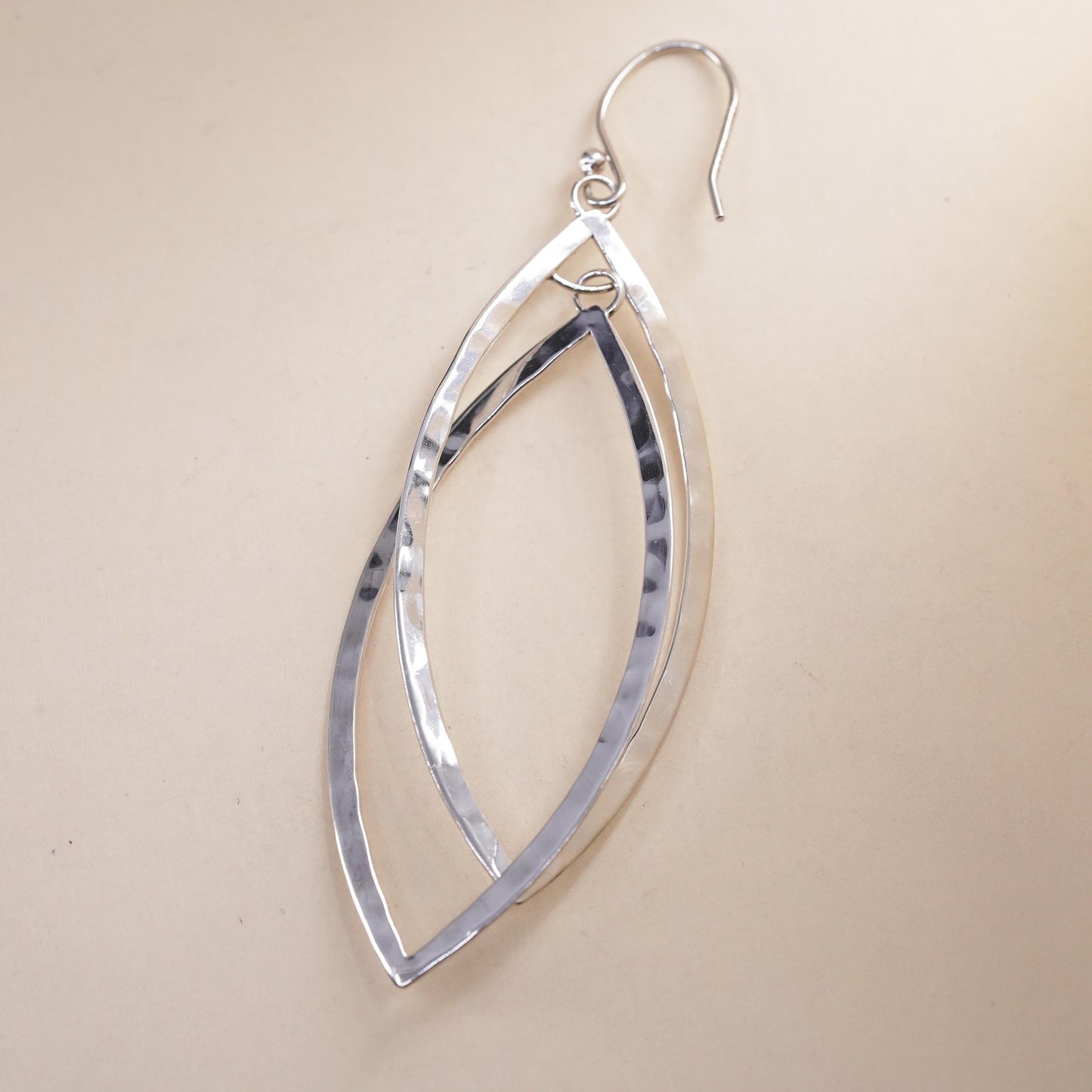 SILPADA Sterling 925 Silver Double Marquise Twirl Hoop single 1 earring, W2423