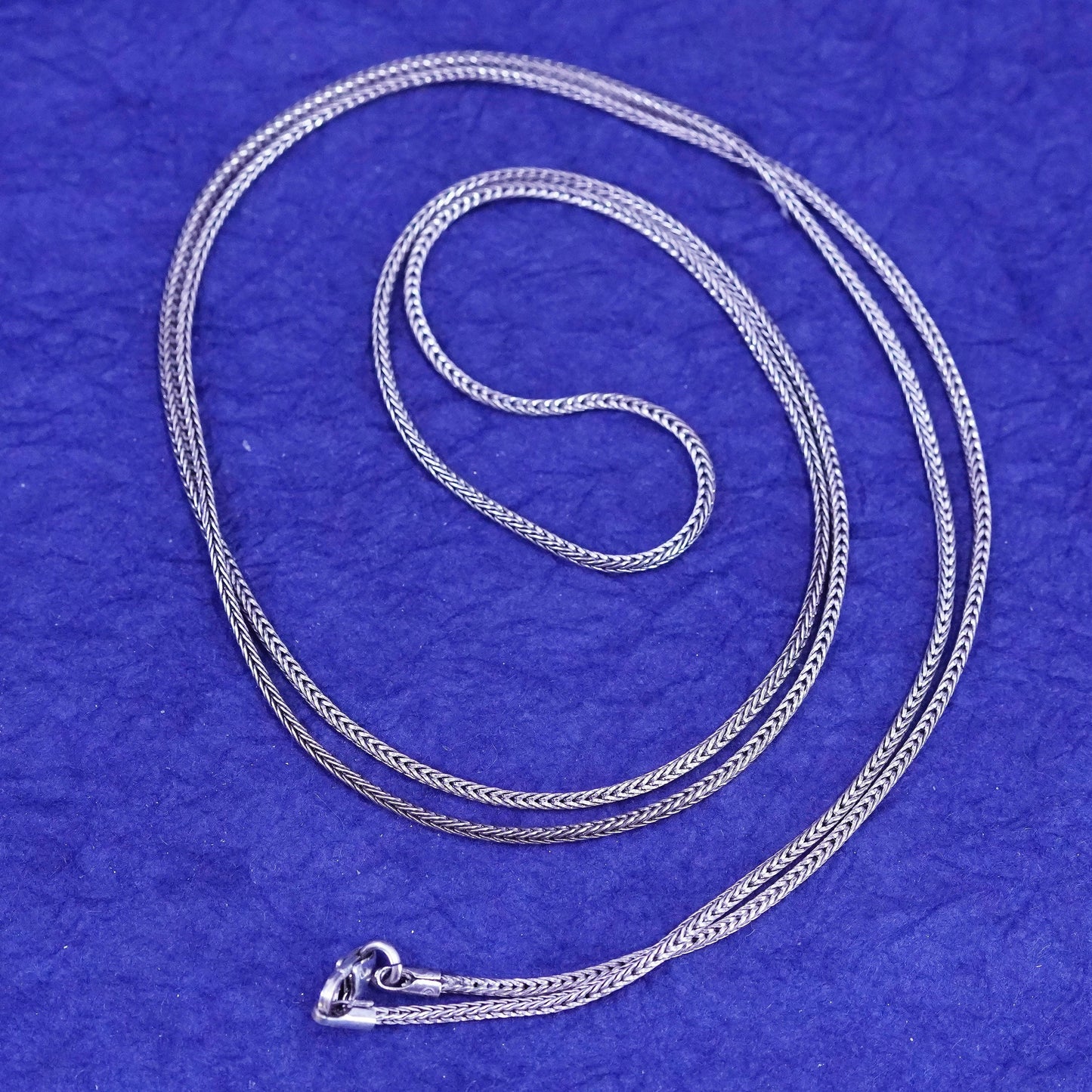 32”, 2mm, vintage Sterling silver handmade necklace, 925 wheat chain
