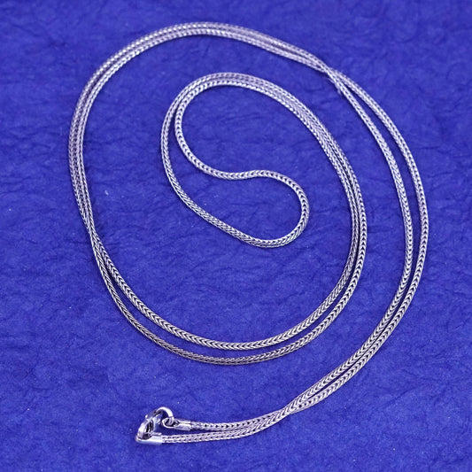 32”, 2mm, vintage Sterling silver handmade necklace, 925 wheat chain