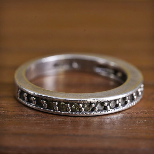 size 5, vintage Sterling silver handmade ring, 925 entwined band