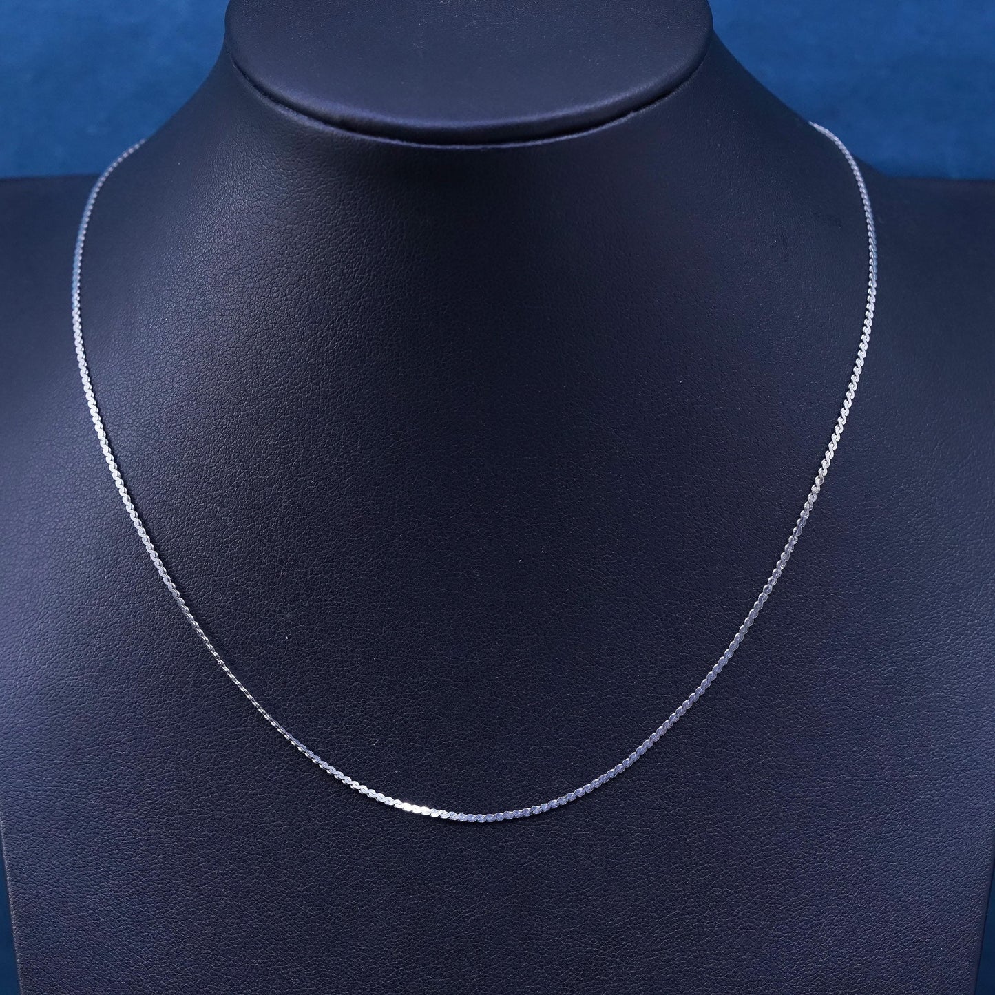 16", 1mm, vintage Sterling silver handmade necklace, 925 s link chain