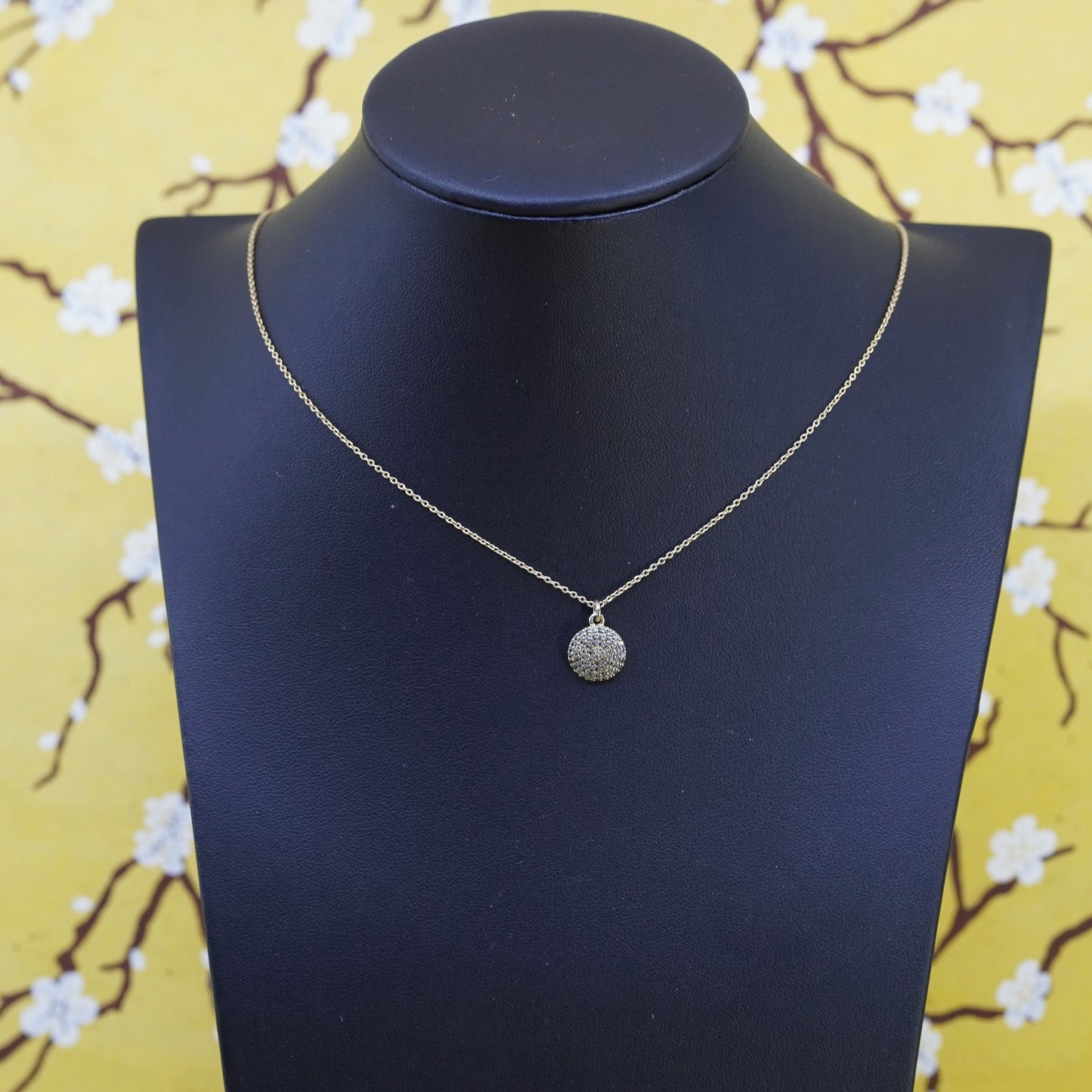17+2”, Stella & Dot vermeil gold Sterling silver necklace, 925 chain diamond