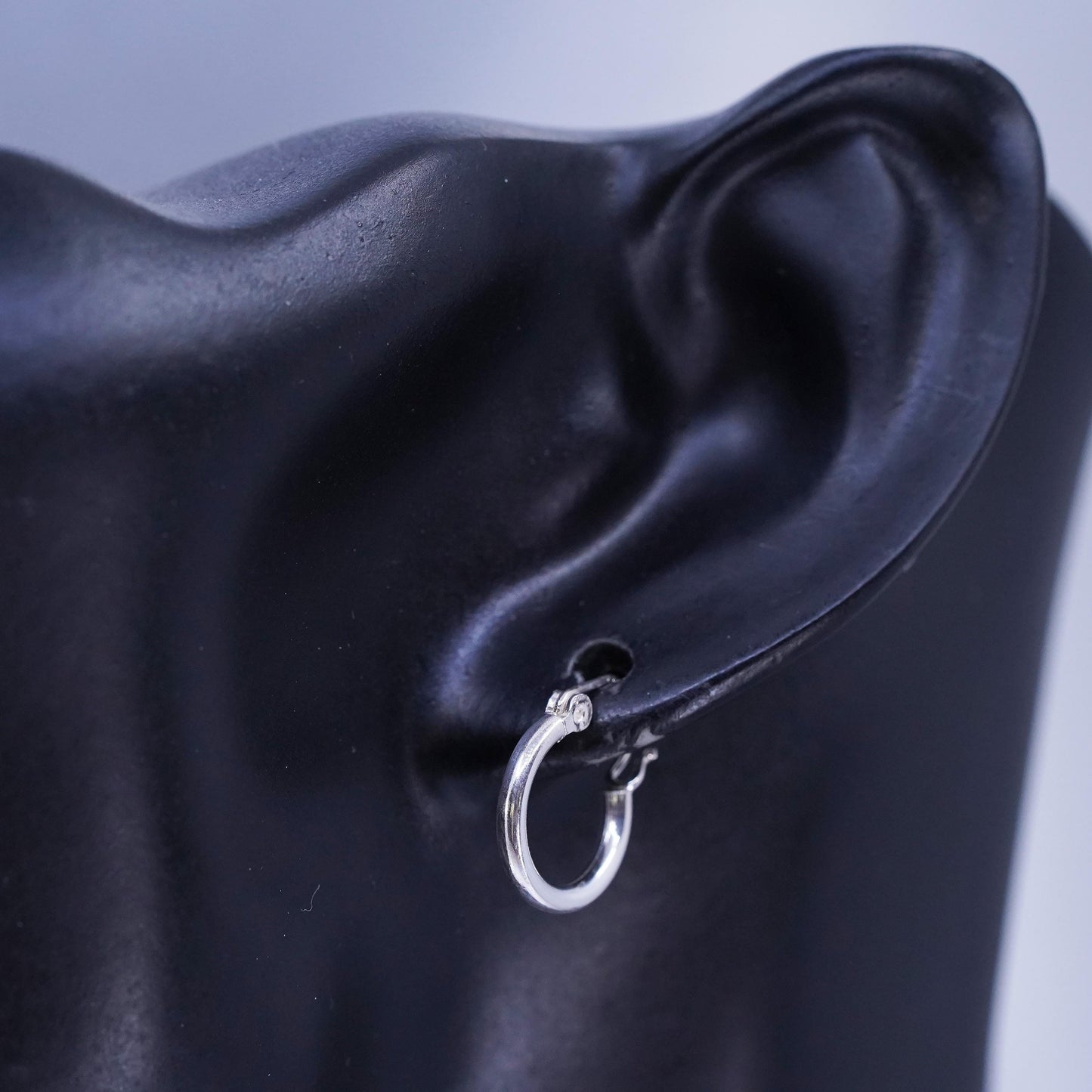 0.5”, vintage Sterling silver handmade earrings, 925 hoops