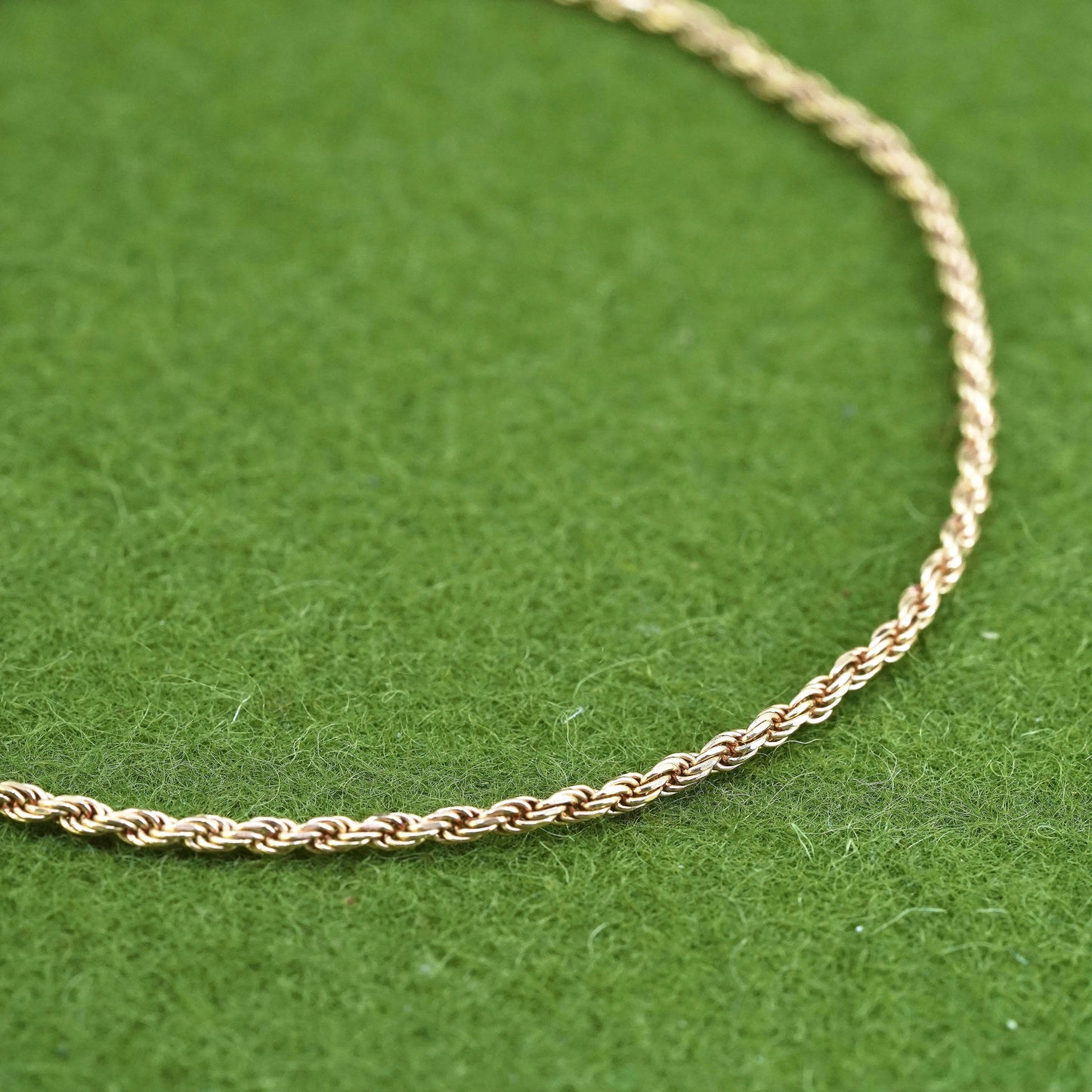 9”, vermeil yellow gold sterling silver bracelet, Italy 925 ankle chain anklet