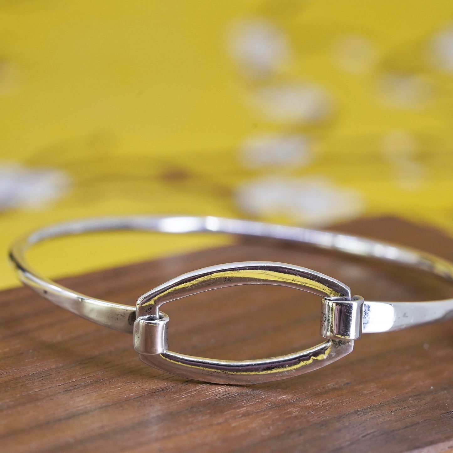 7”, vintage Sterling 925 Silver handmade Bangle, 925 hinged bangle