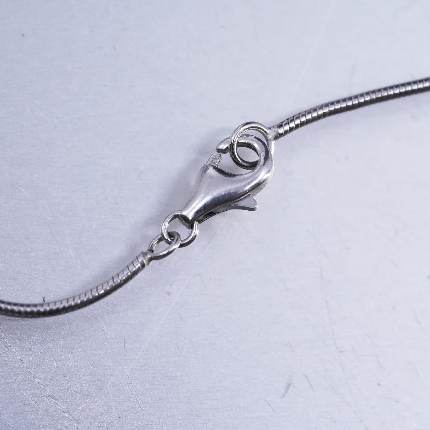 size adjustable up to 24", Sterling 925 silver snake chain necklace cz pendant