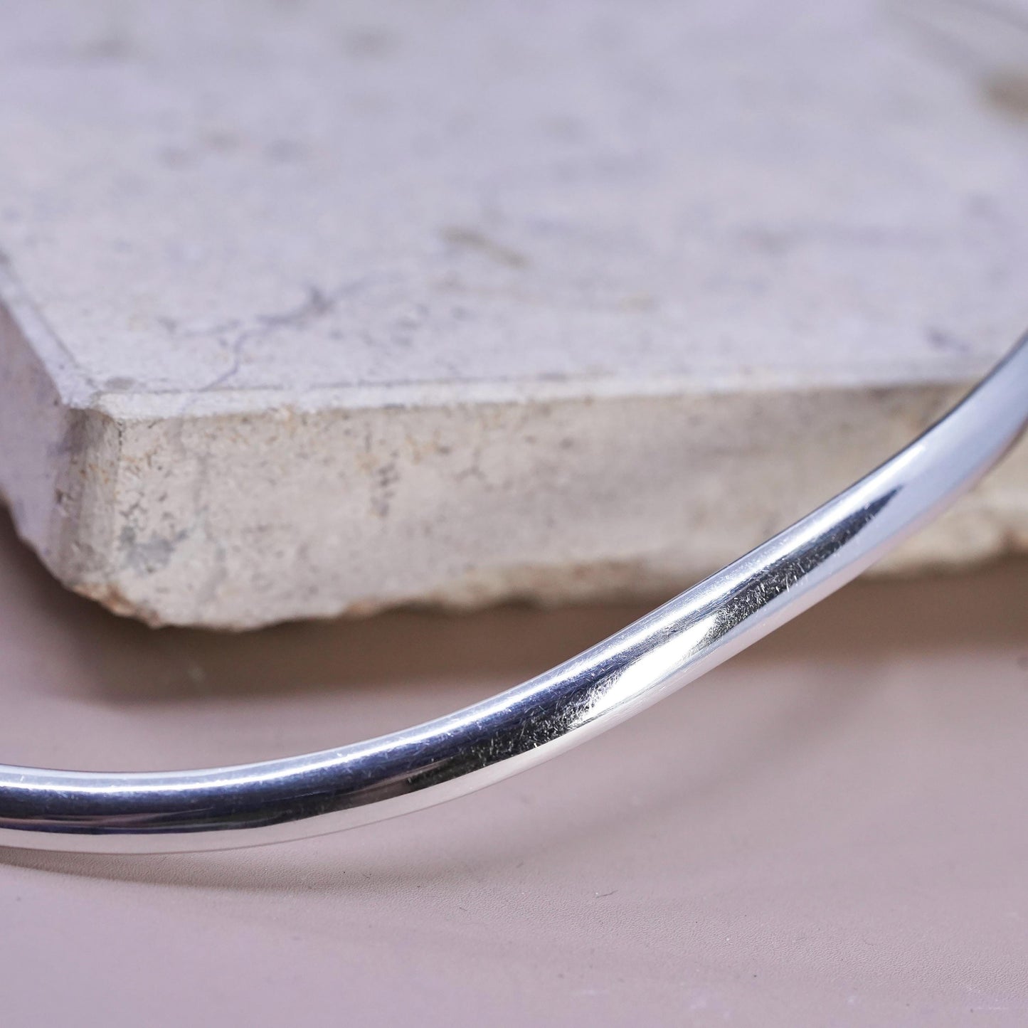 12", vintage Sterling silver handmade necklace, wavy 925 choker collar necklace