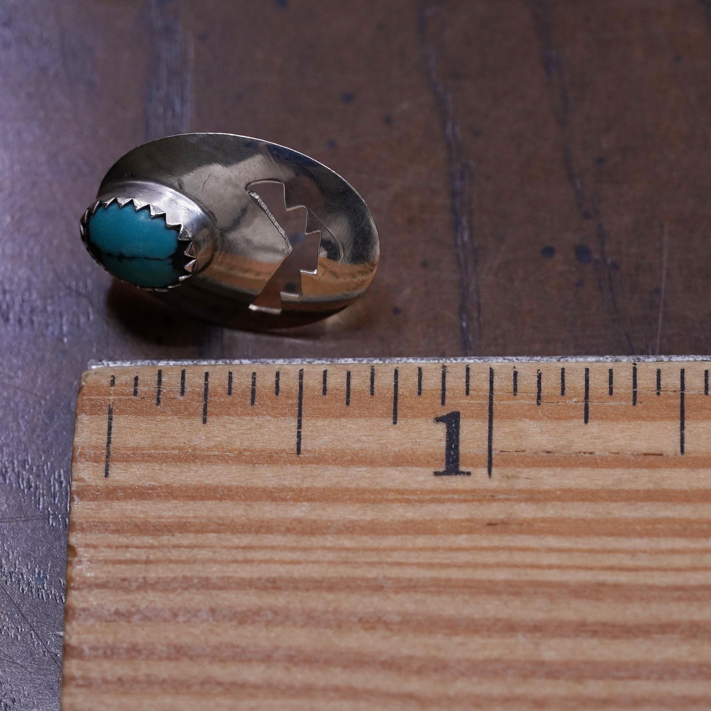 Vintage southwestern Sterling 925 silver stud with turquoise, single earring