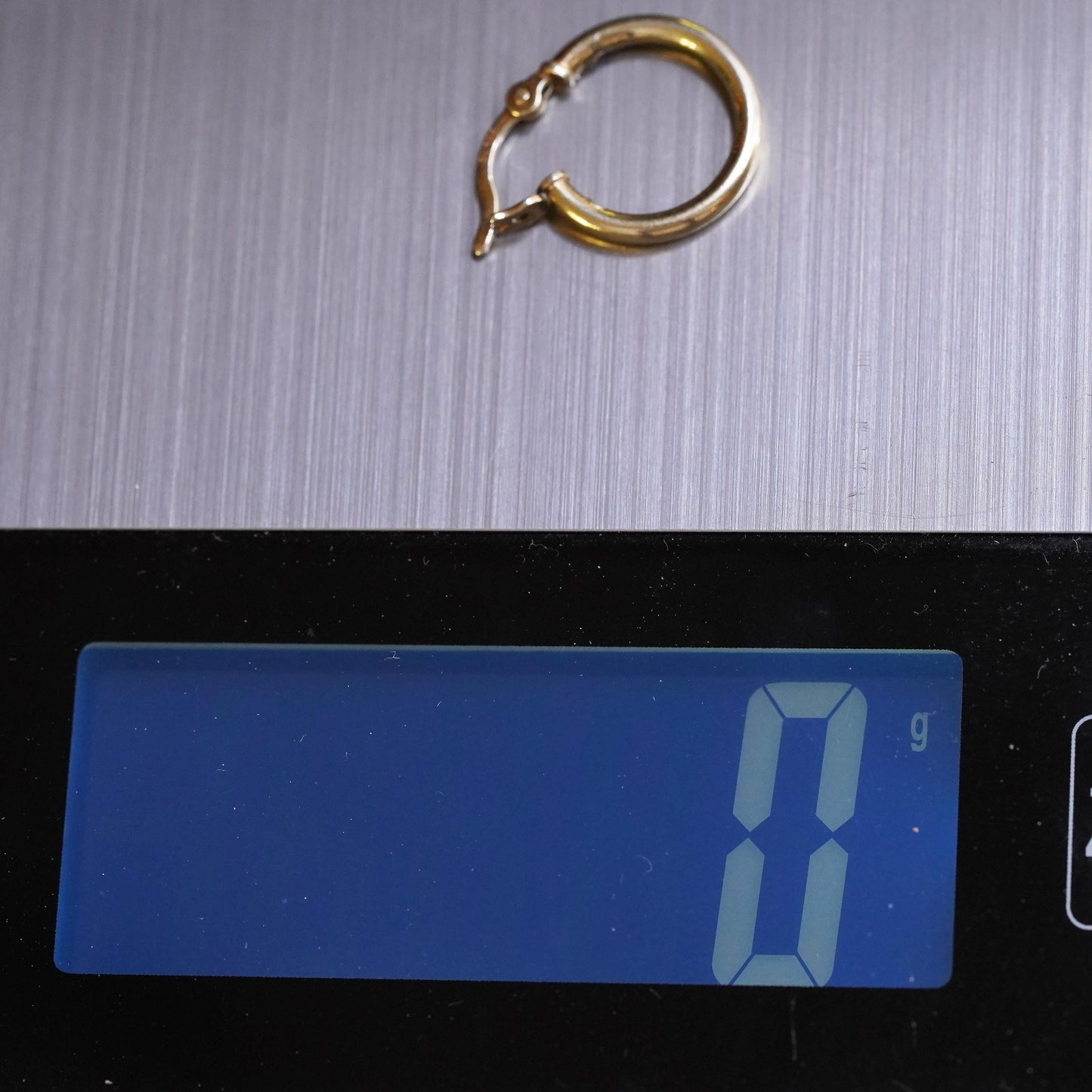 0.5", Vintage vermeil gold sterling silver loop single earring, fashion hoop