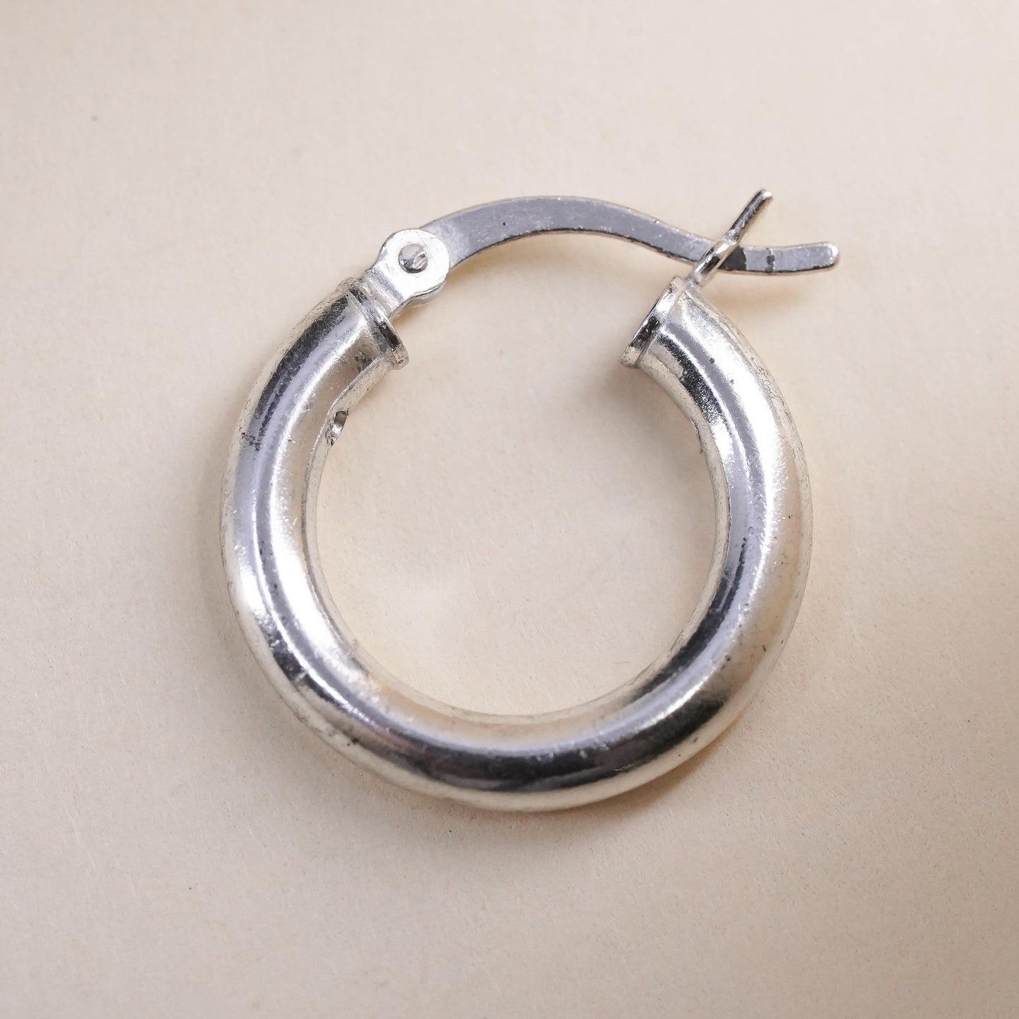 0.5", Vintage sterling silver loop single earring, fashion primitive hoop