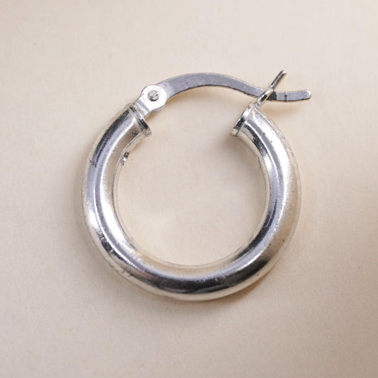 0.5", Vintage sterling silver loop single earring, fashion primitive hoop