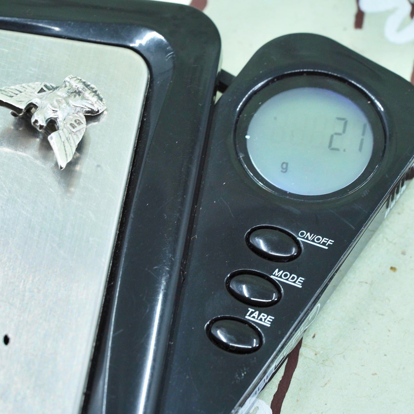 Vintage sterling silver handmade brooch, 925 bird Eagle head pin embossed BSA