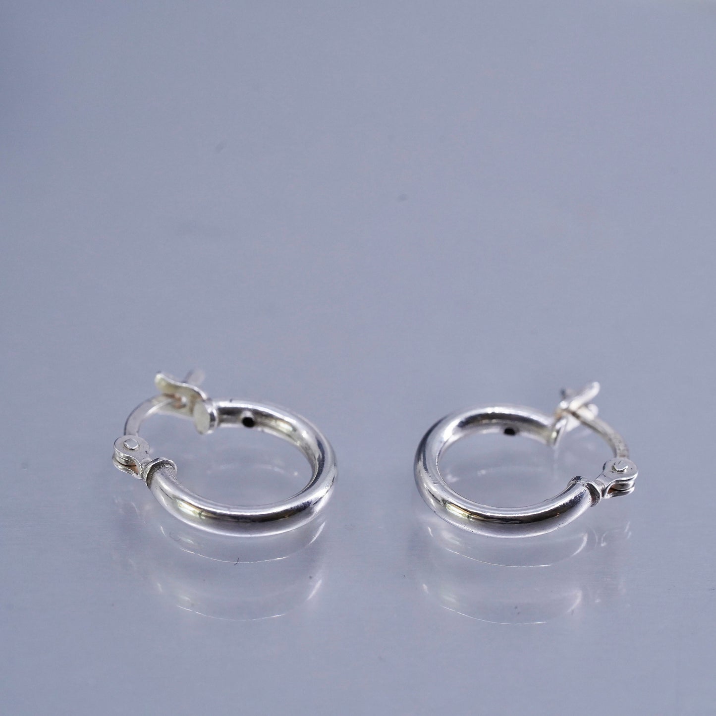 0.5”, vintage Sterling silver handmade earrings, 925 hoops