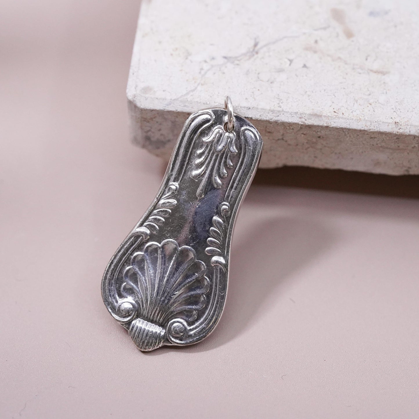 Vintage sterling silver handmade pendant, 925 spoon