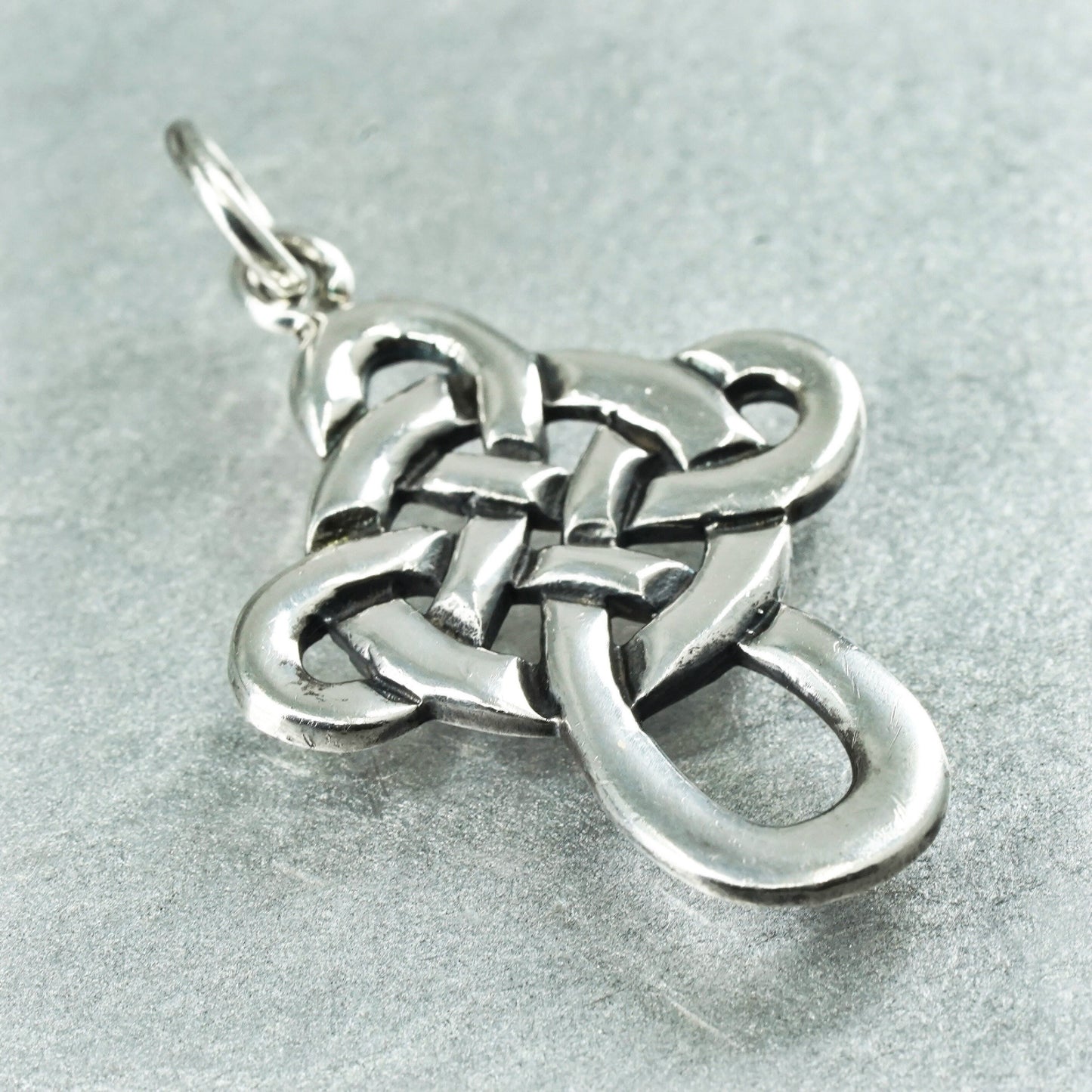 Vintage sterling 925 silver handmade Irish Celtic knot cross pendant