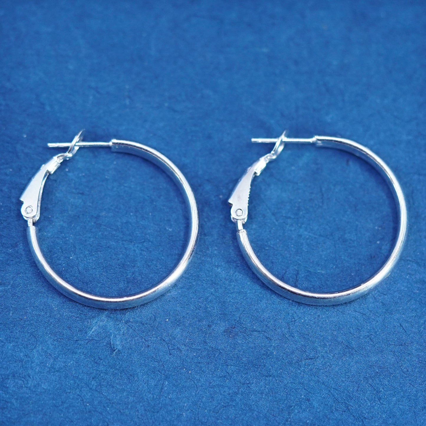 1”, vintage Sterling silver handmade earrings, 925 hoops